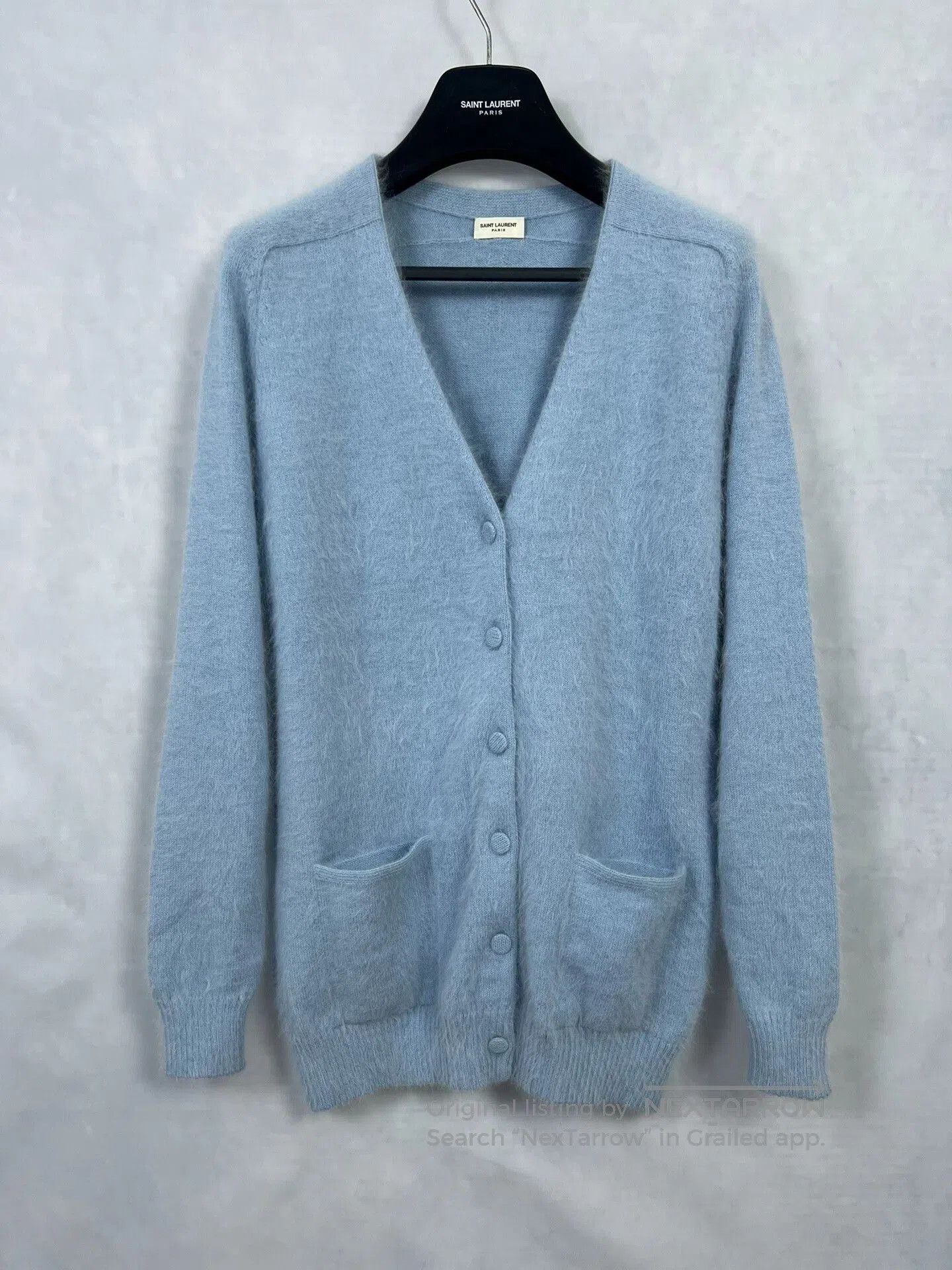 Saint Laurent Paris Saint Laurent Light Blue Knit Cardigan. Size XS / US 0-2 / IT 36-38 - 1 Thumbnail