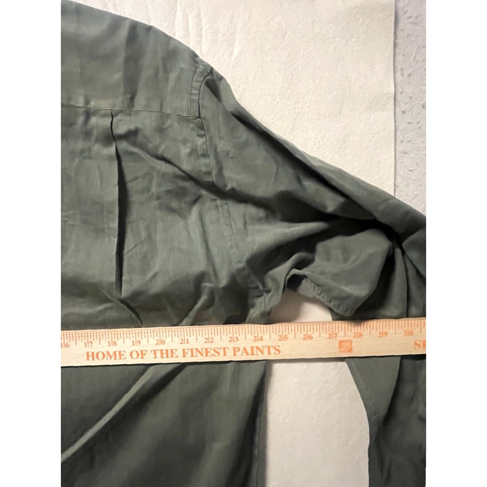 Needles Principe Dress Shirt Men 16 Green 100% Cotton Long Sleeve Collared Button Classic Spread Tailored Regular Size 42R - 3 Thumbnail