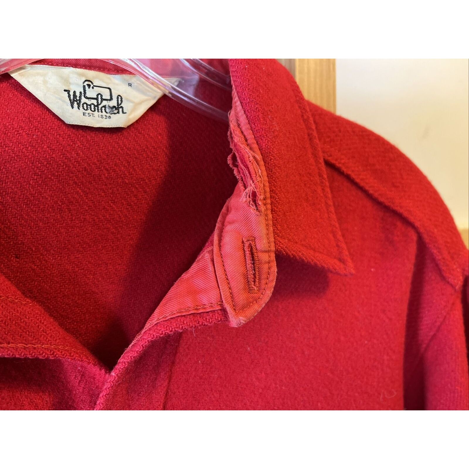 Woolrich Woolen Mills Woolrich Vintage Mens 16 Red Wool Western Distressed Flannel Size US L / EU 52-54 / 3 - 6 Thumbnail