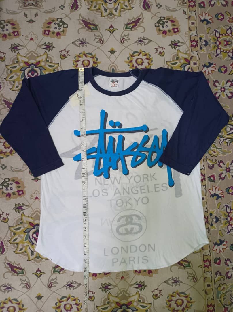Japanese Brand × Stussy Vintage Stussy Mirror Print Raglan Tee Size US S / EU 44-46 / 1 - 3 Thumbnail