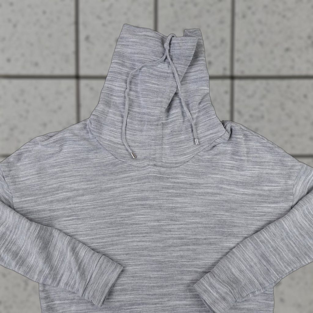 Karen Millen Karen Millen Sweater Womens 10 Gray Heather Zip Cowl Turtle Sweatshirt Jacket Shirt Size L / US 10 / IT 46 - 1 Thumbnail