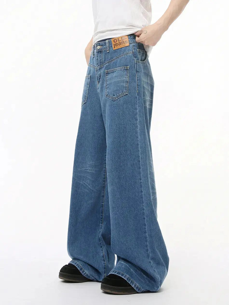 Japanese Brand Retro loose straight pocket jeans Size US 32 / EU 48 - 2 Thumbnail