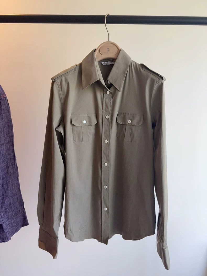 Loro Piana Loro Piana Cotton Silk Military Shirt Size US L / EU 52-54 / 3 - 2 Thumbnail