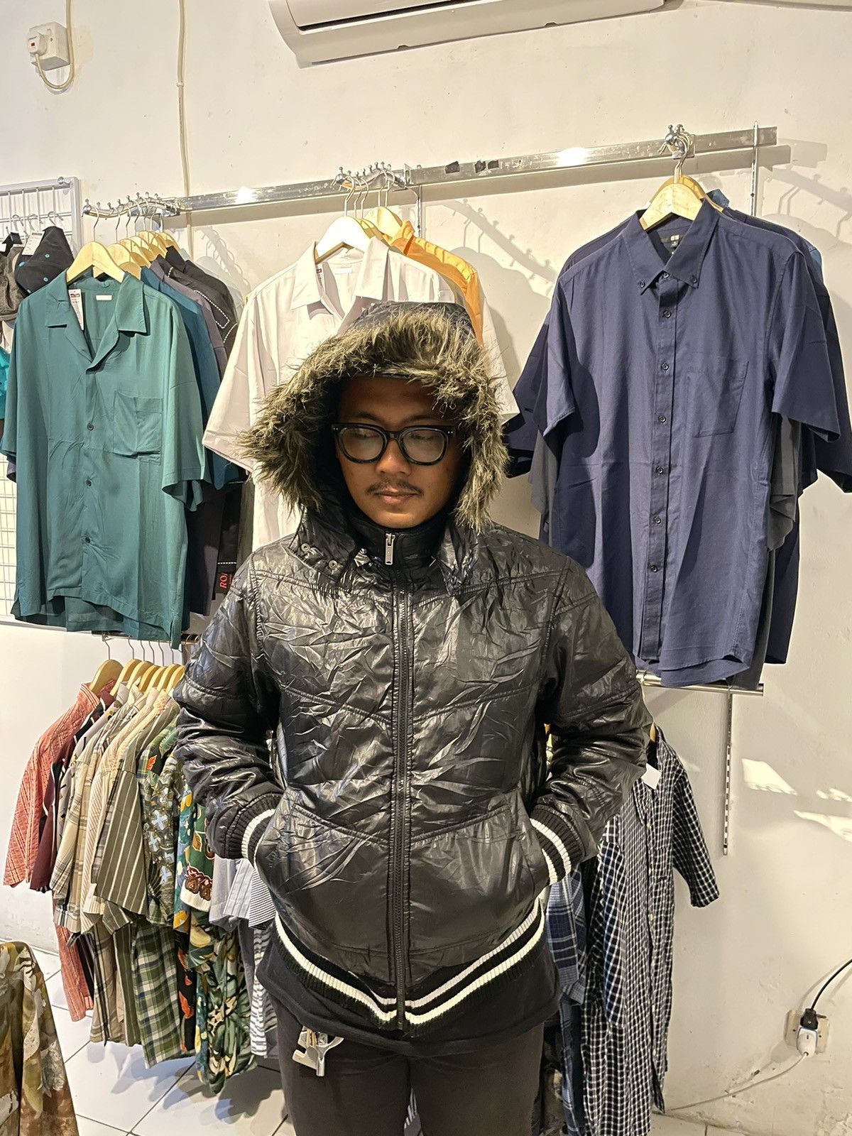 14th Addiction × If Six Was Nine × Le Grande Bleu (L.G.B.) Converse Fur Down Jacket Ifsixwasnine Lgb Style Size US L / EU 52-54 / 3 - 17 Thumbnail
