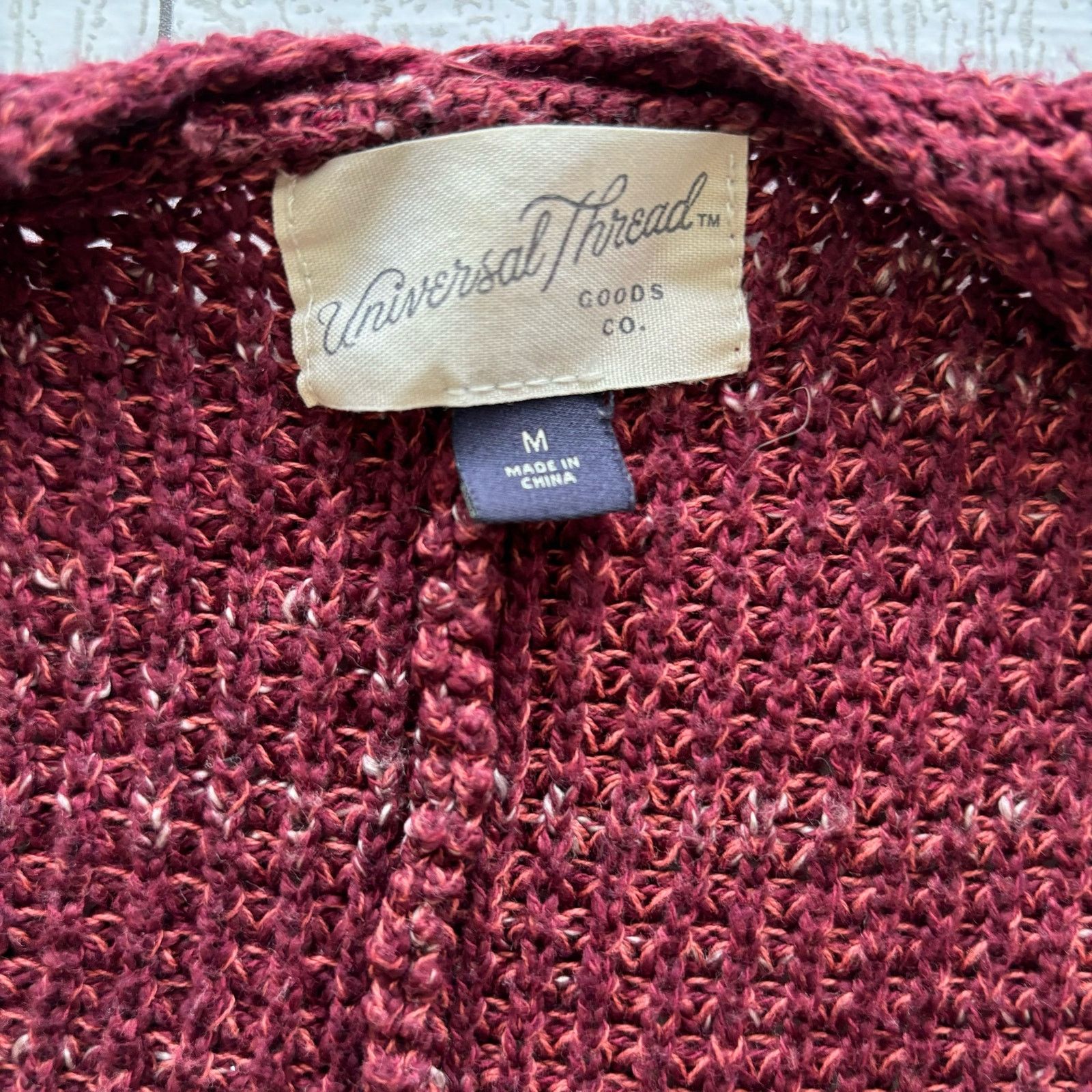Other Universal Thread Burgundy Open Front Cardigan Cozy Layer Size M / US 6-8 / IT 42-44 - 10 Thumbnail