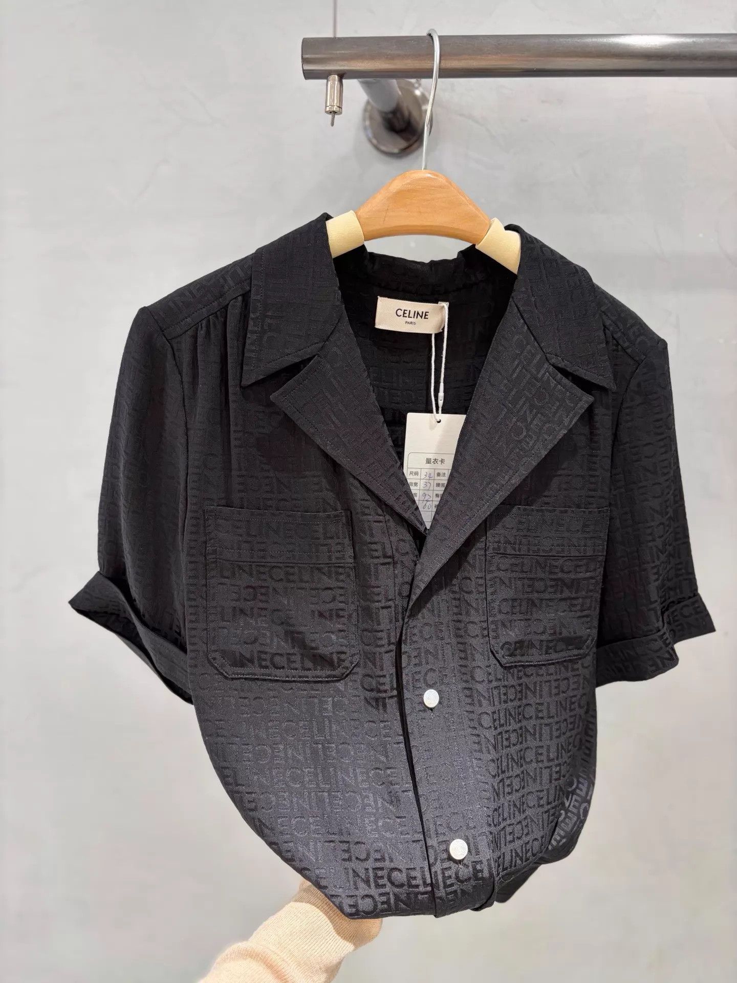 Celine CELINE silk all-over logo short-sleeve deadstock shirt 34 Size XXS / US 00 / IT 34 - 4 Thumbnail