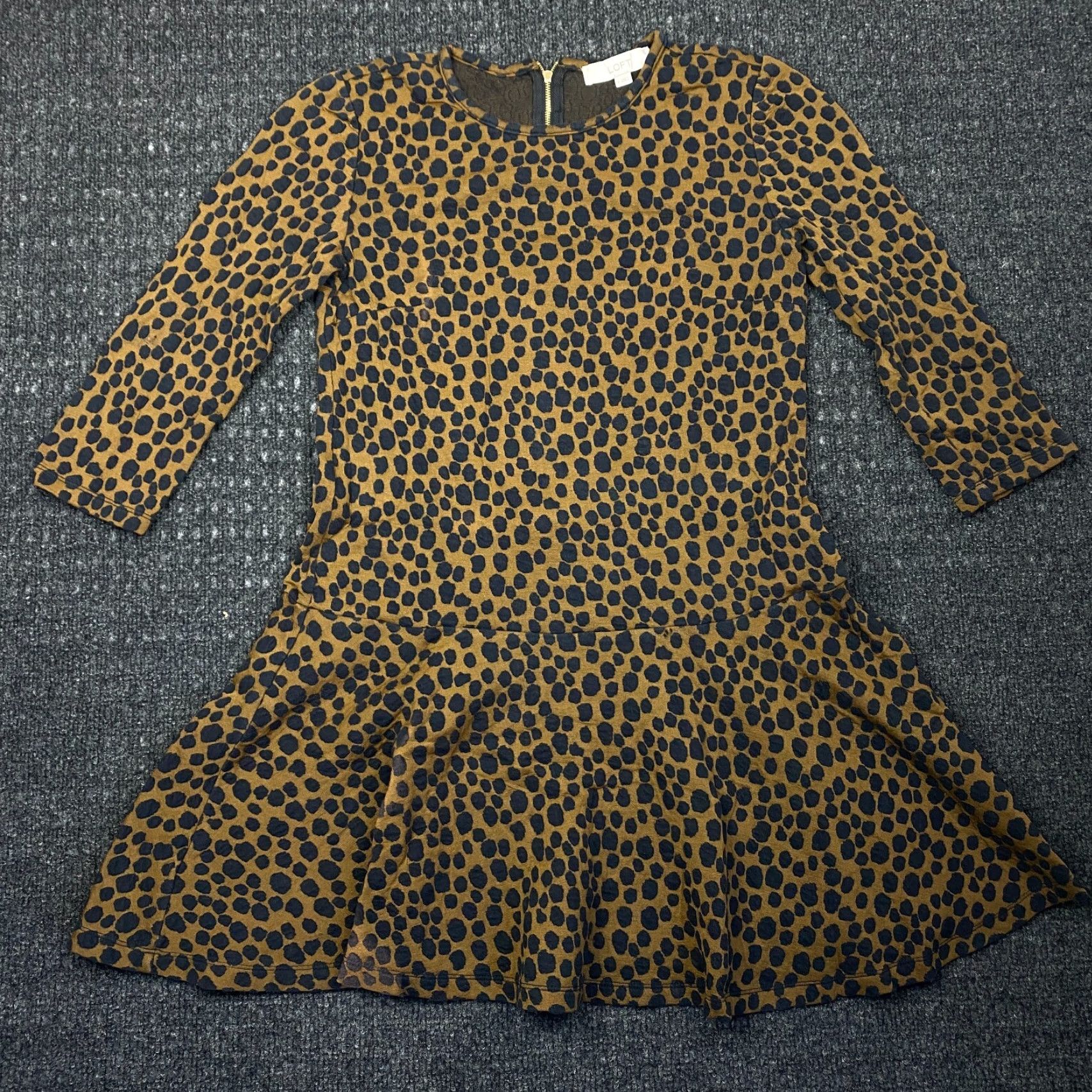 Loft LOFT Ann Taylor Leopard Print Drop Waist Mini Dress AOP Small S Womens Size S / US 4 / IT 40 - 2 Thumbnail