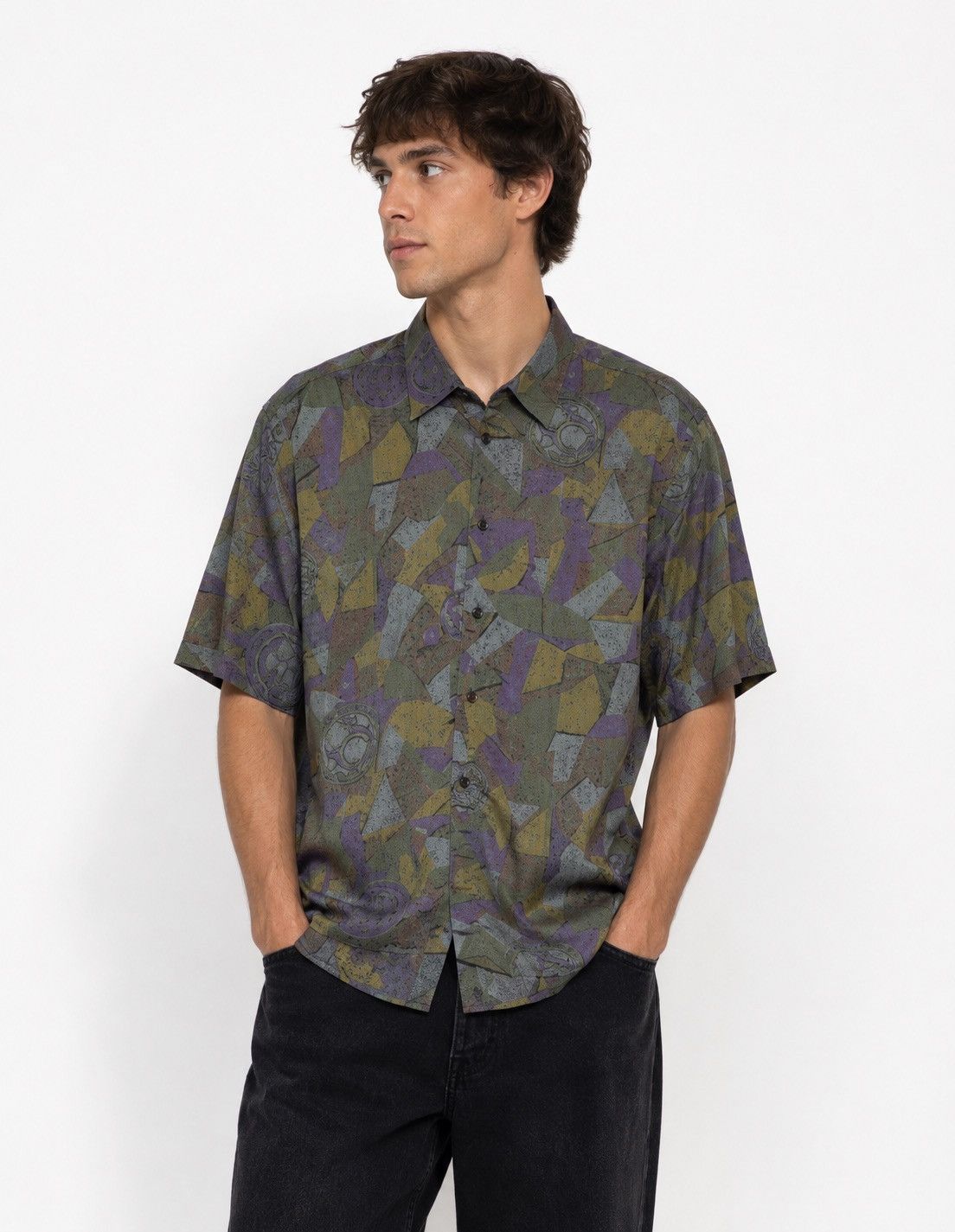 Christian Dior Monsieur 半袖シャツ ペイズリー柄 Christian Dior Monsieur Christian Dior Men Linen Gray Guayabera 4