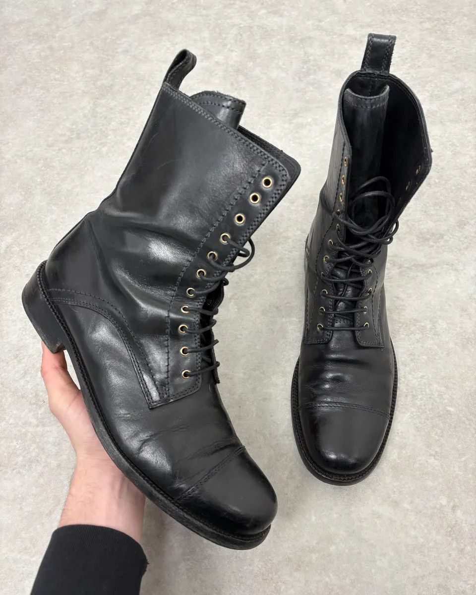 Dolce & Gabbana 2000s Dolce & Gabbana Army Lace-Up Black Leather Boots Size US 9.5 / EU 42-43 - 1 Thumbnail