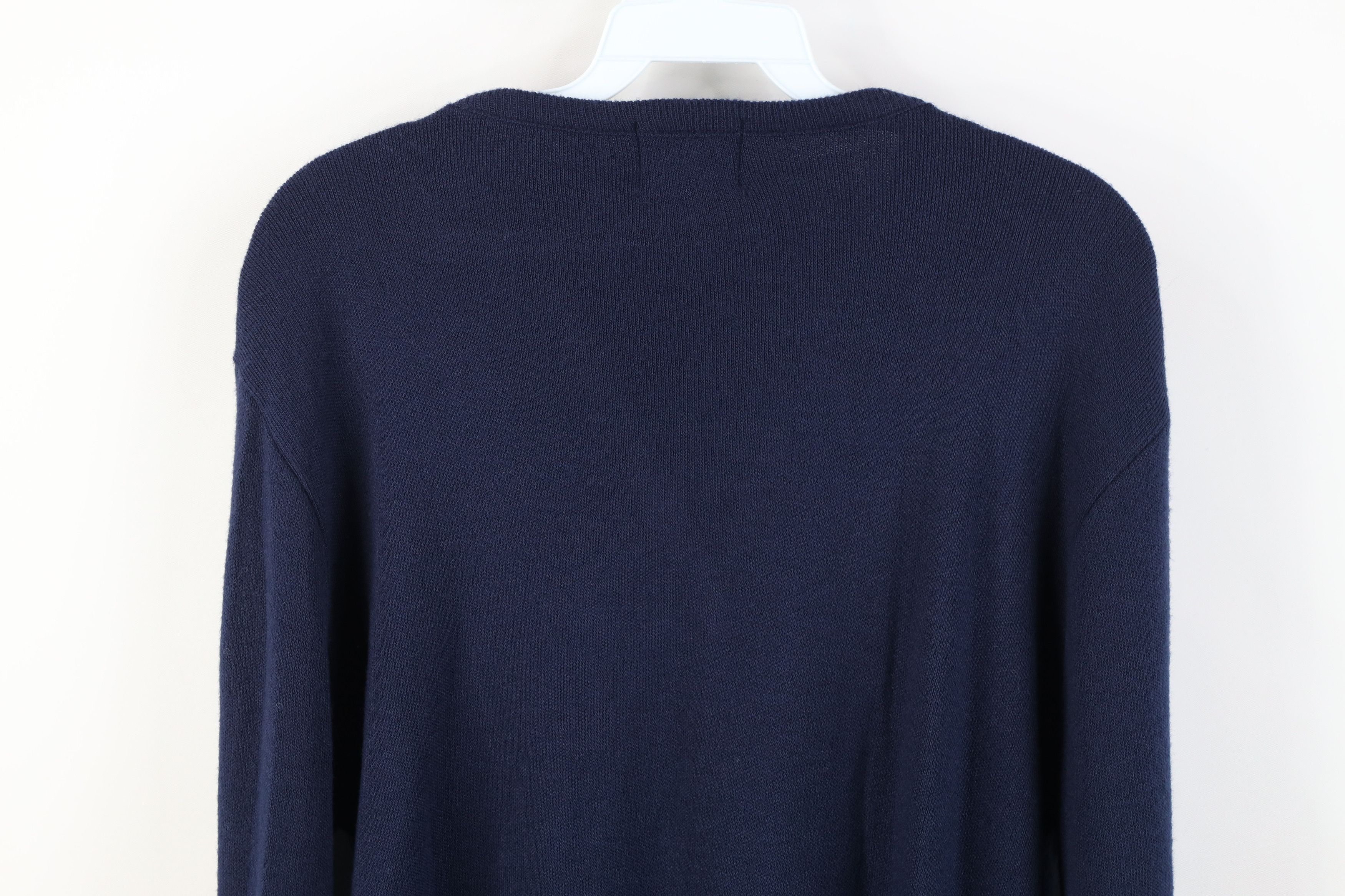 Vintage Vintage 70s Streetwear Knit V-Neck Sweater Navy Blue USA Size US L / EU 52-54 / 3 - 9 Thumbnail