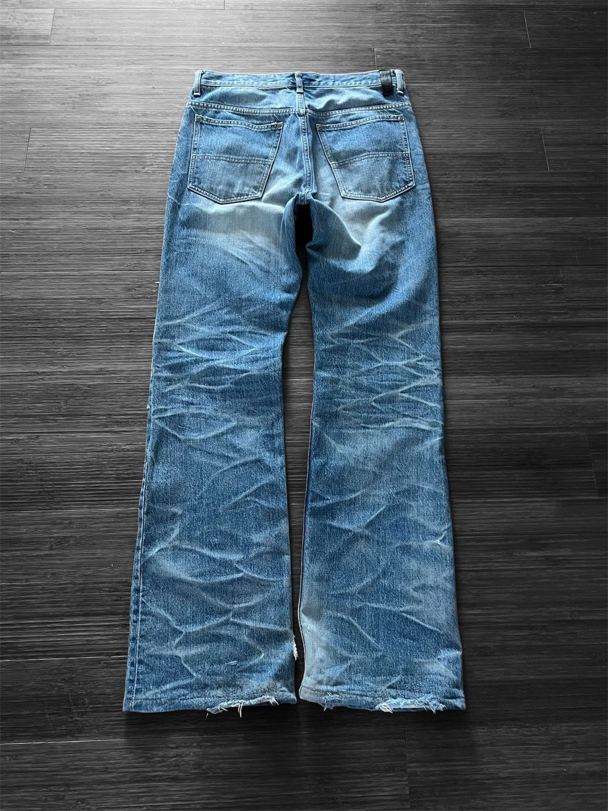 Isamu Katayama Backlash Backlash Leather Repair Flared Jeans isamu katayama backlash Size US 32 / EU 48 - 2 Thumbnail