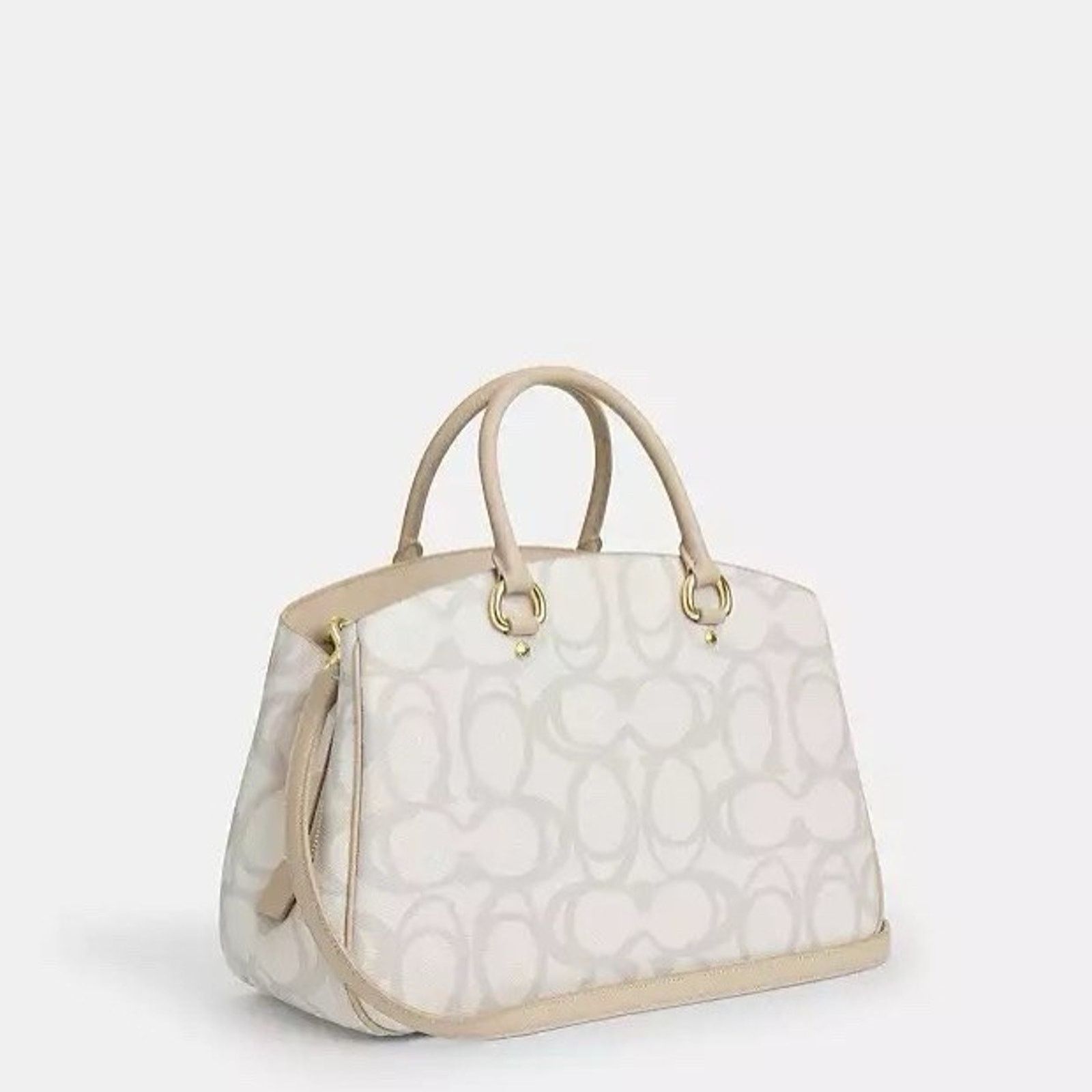 Coach NWT Coach Savannah Carryall Bag In Sketch Gold/Ivory CBH92 Size ONE SIZE - 8 Thumbnail