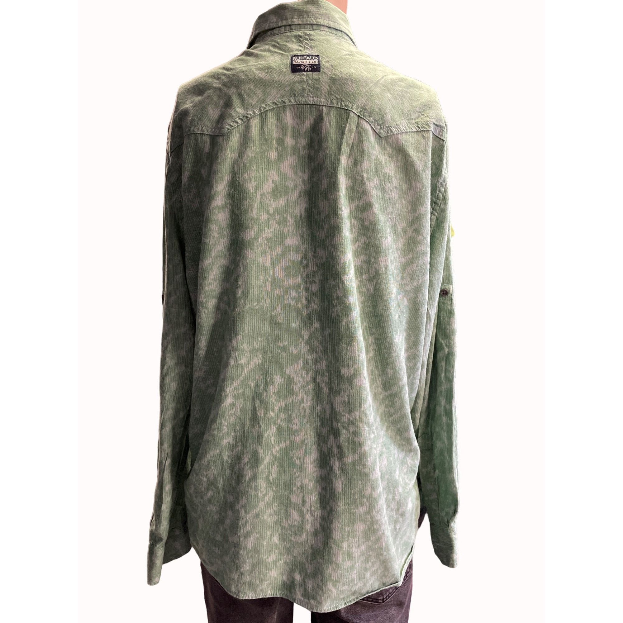 Buffalo David Bitton Buffalo David Bitton Men's Green Button up Long Sleeve Shirt Size US XL / EU 56 / 4 - 3 Thumbnail