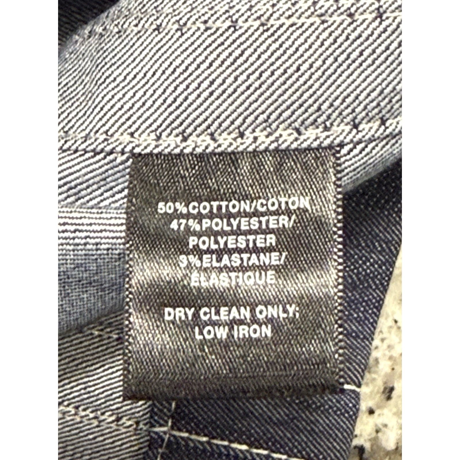 Vintage Lafayette 148 New York Malia Topstitched Denim Jacket Blue 6 Women Regular Zip Pocket Mid-Length Jacket Size M / US 6-8 / IT 42-44 - 6 Thumbnail