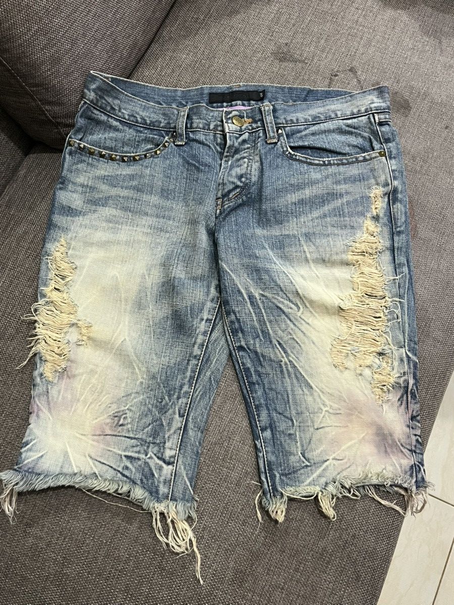 Japanese Brand Gostar de fuga Studded Distressed shortpant vkei grunge Size US 31 - 1 Thumbnail