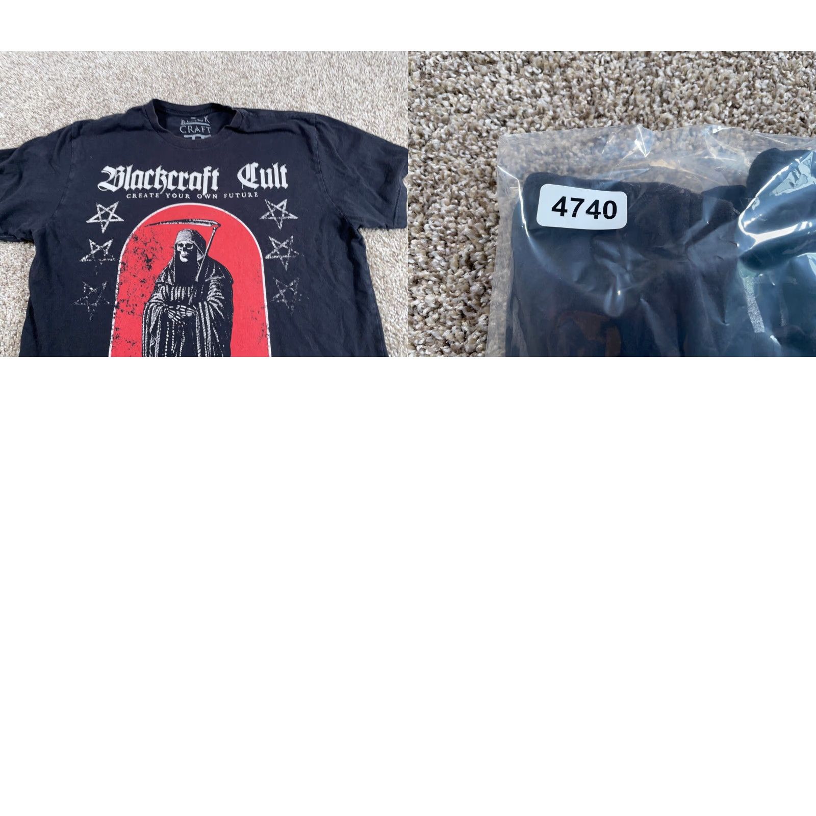 Vintage VINTAGE Blackcraft Cult Grim Reaper T-Shirt Adult Medium Black Graphic Print Goth Skull Cotton Size US M / EU 48-50 / 2 - 8 Thumbnail
