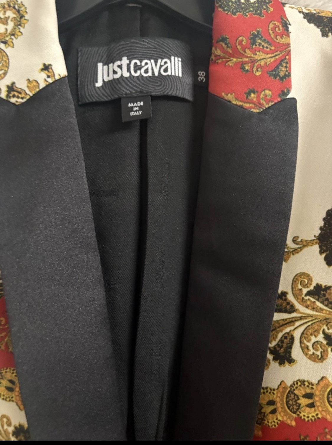Just Cavalli Just Cavalli Red & White Paisley Satin Blazer Size S / US 4 / IT 40 - 7 Thumbnail
