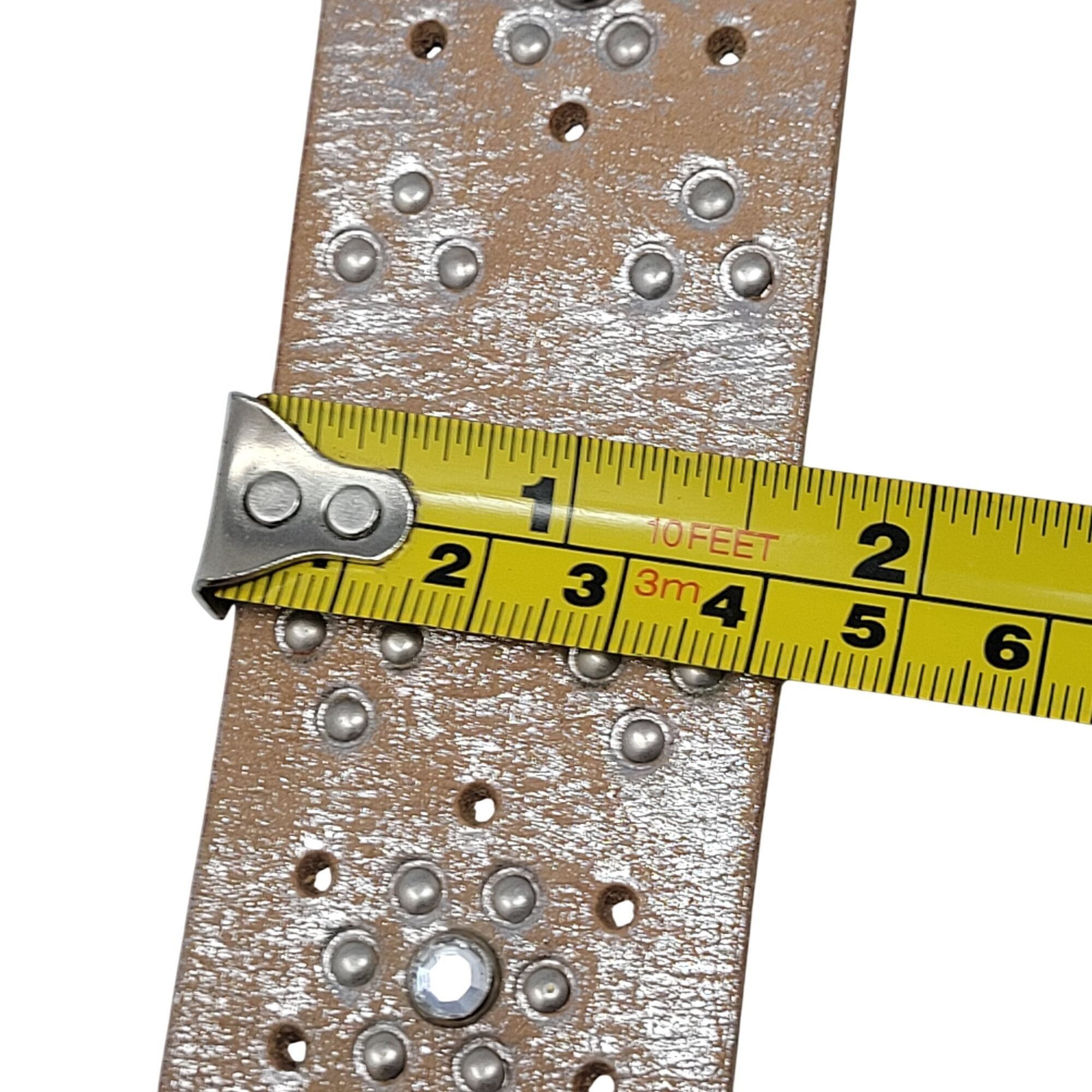 Aeropostale Aeropostale Western Studded Rhinestone Leather Belt Sz S Tan Size ONE SIZE - 5 Thumbnail