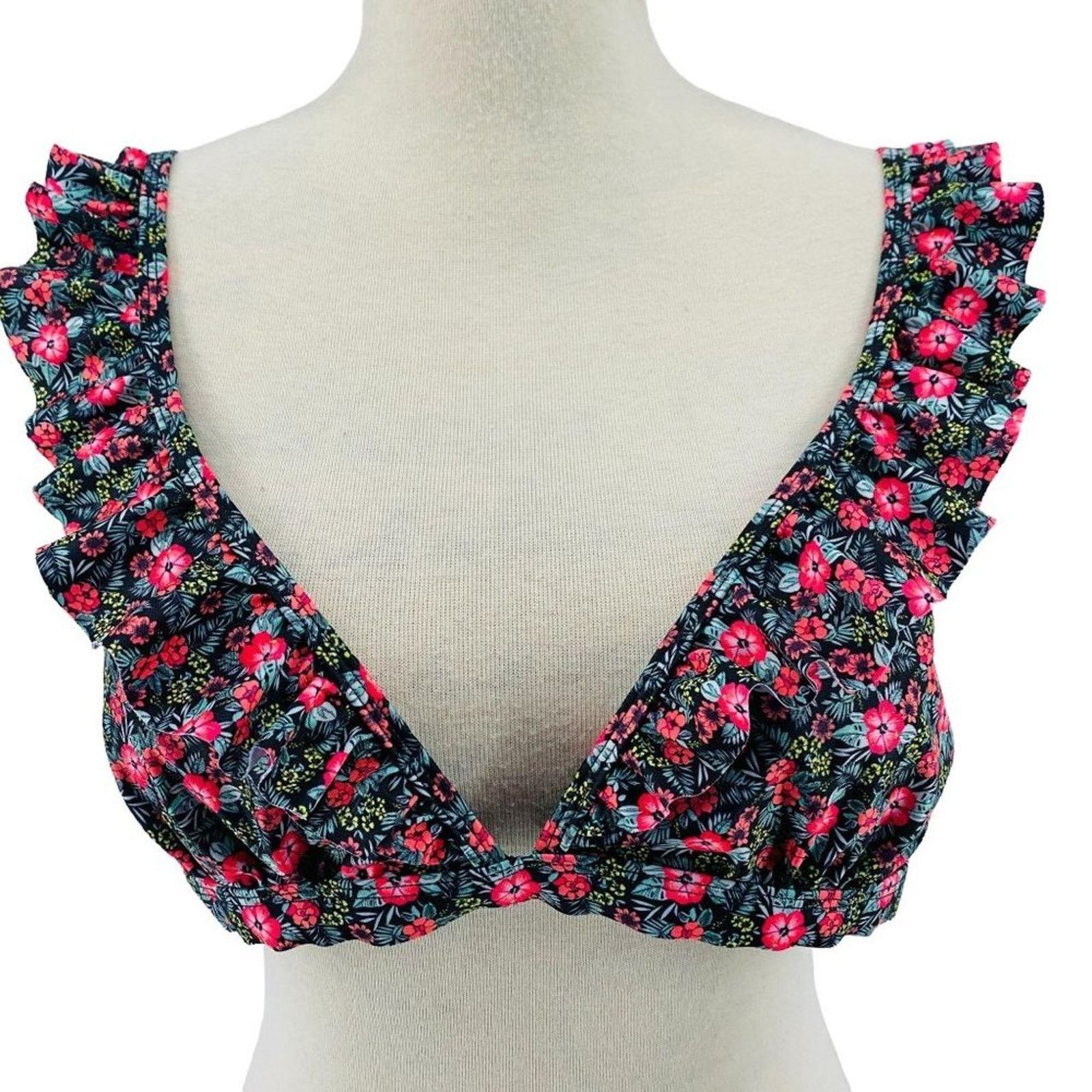 Aeropostale Live Love Dream Aeropostale Floral Ruffle Triangle Top L Size ONE SIZE - 1 Thumbnail