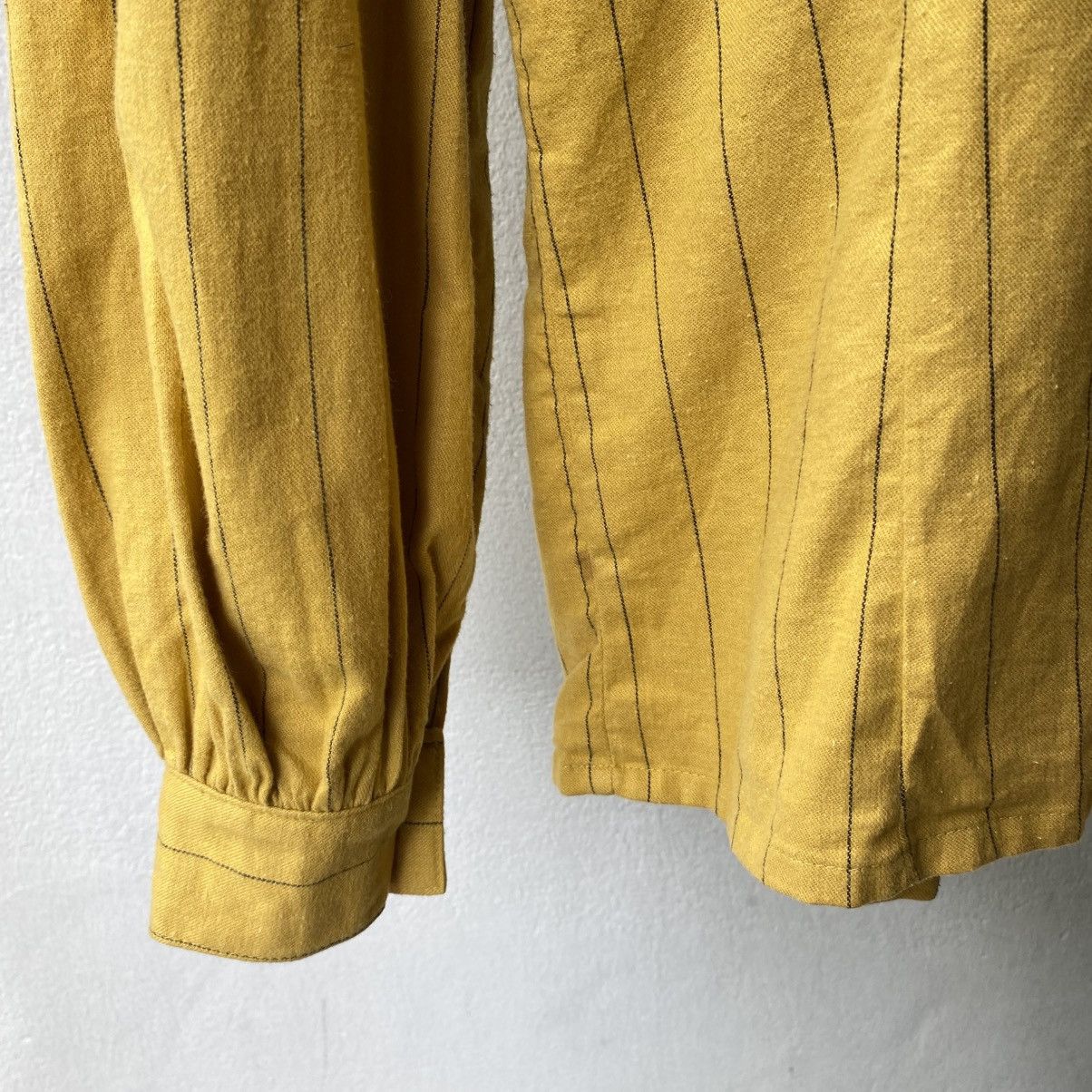 Norma Kamali Norma Kamali Yellow Stripe Soft Button Blouse Size M / US 6-8 / IT 42-44 - 9 Thumbnail