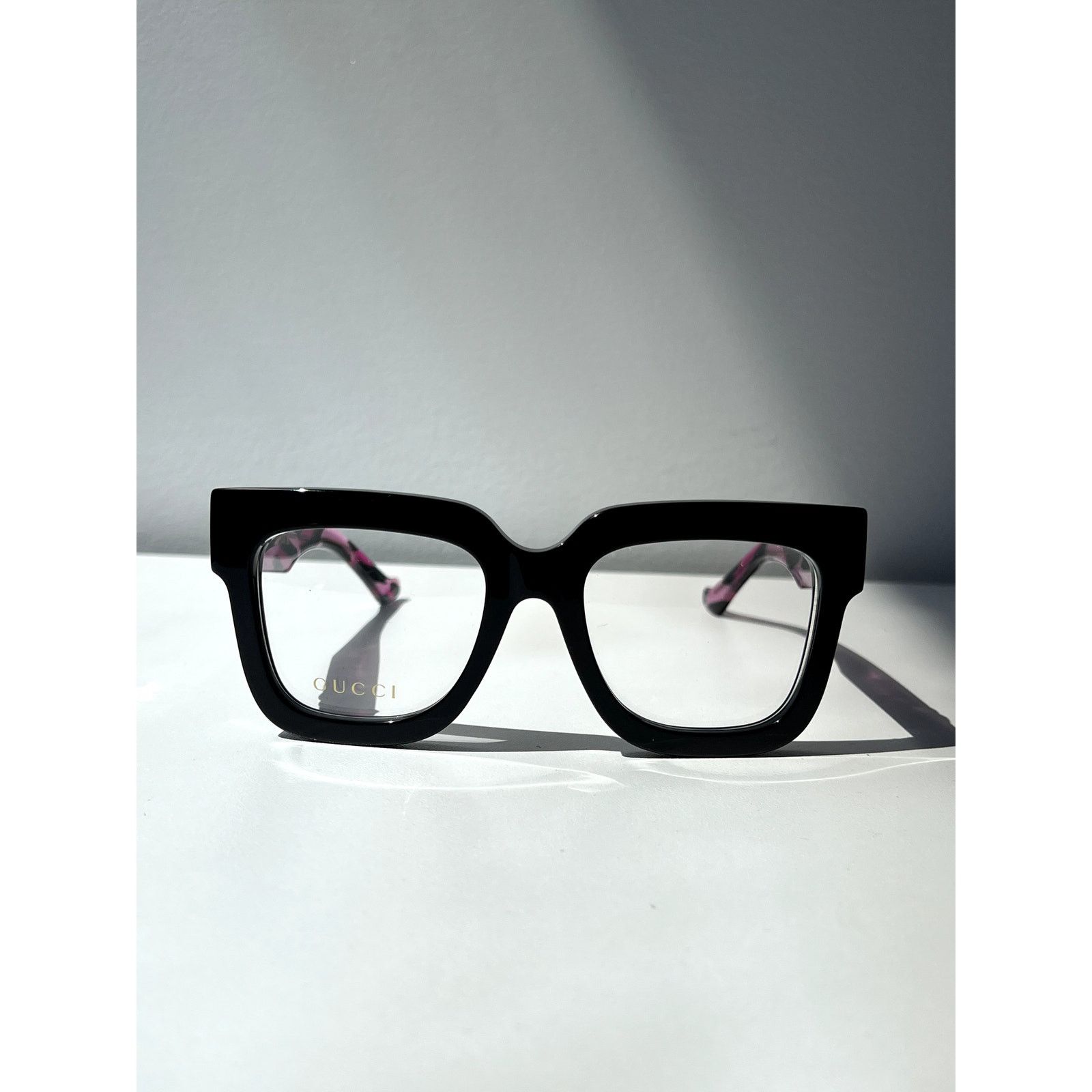 Gucci NEW Gucci GG1549O Black Pink Glitter Eyeglasses Frames Size ONE SIZE - 6 Thumbnail