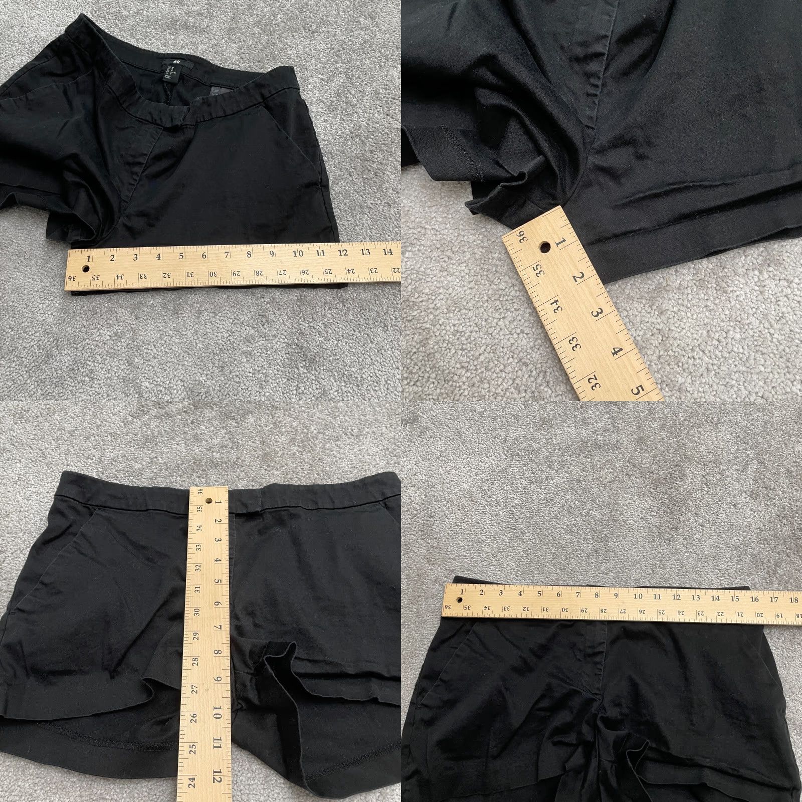 H&M H&M Shorts Womens 10 Black Chino Cotton Stretch Casual Pockets Mid Rise Size 32" / US 10 / IT 46 - 8 Thumbnail