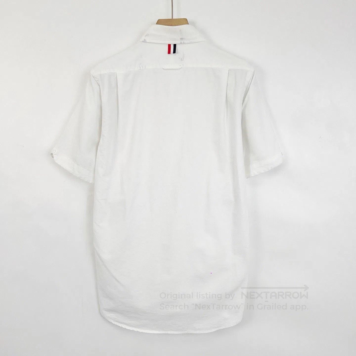 Thom Browne Thom Browne White Stripe Oxford Short-Sleeve Shirt. Size US M / EU 48-50 / 2 - 2 Thumbnail