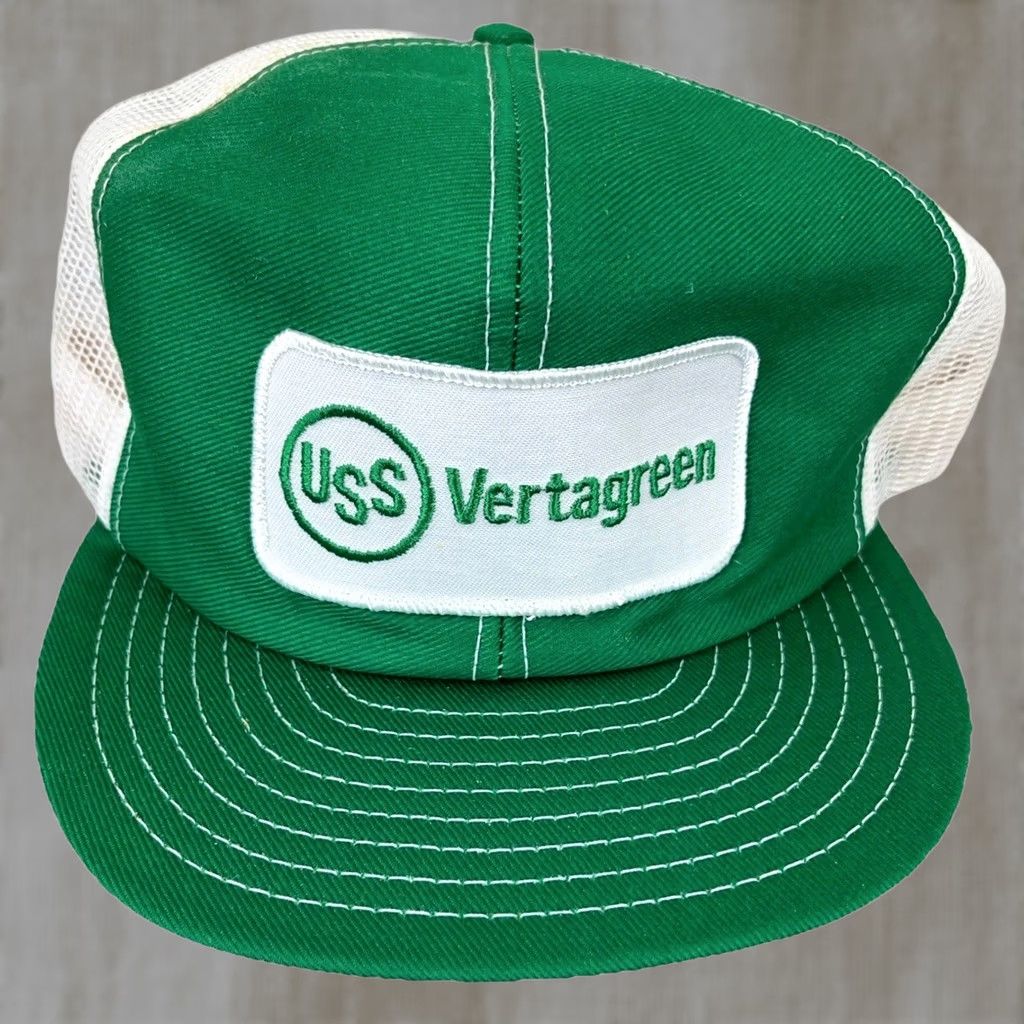 Vintage VINTAGE Louisville MFG Trucker Hat Cap USA 80s Farm Seed Patch Vertagreen Green Adult Mens One Size Size ONE SIZE - 1 Thumbnail