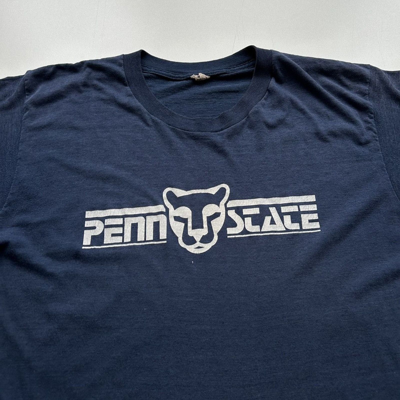 Fruit Of The Loom × NCAA × Vintage Vintage 90s Penn State NCAA T Shirt Medium Faded Made In USA Size US M / EU 48-50 / 2 - 2 Thumbnail
