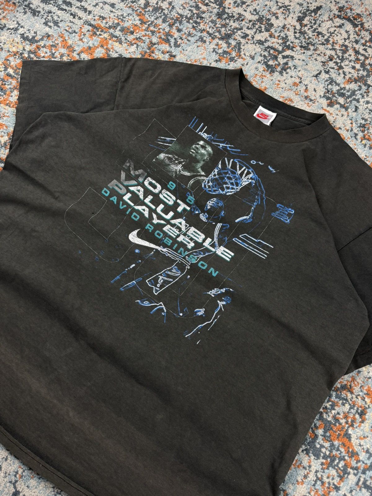 Nike Vintage 1995 Nike David Robinson basketball faded washed tee Size US XXL / EU 58 / 5 - 4 Thumbnail
