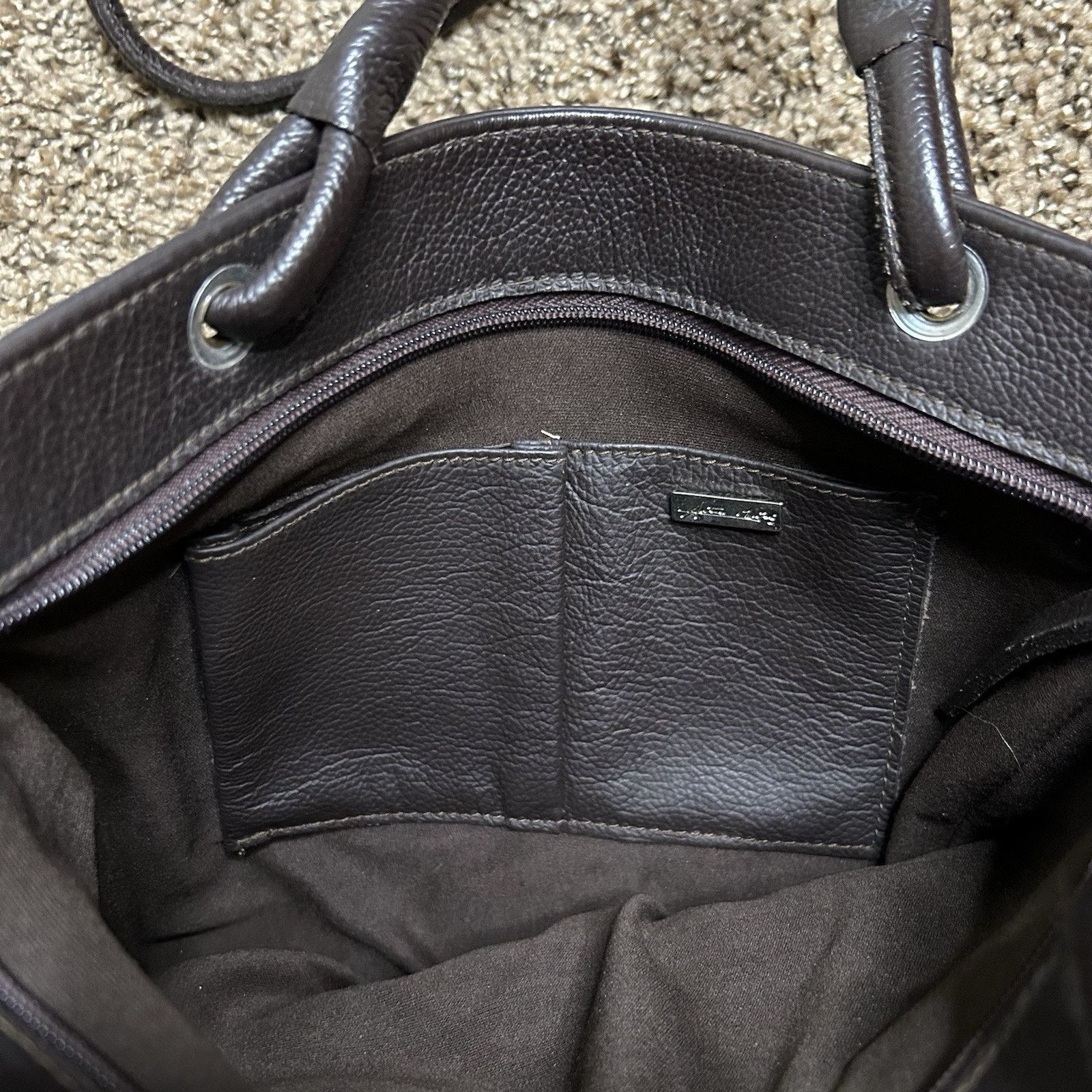Other Arturo Martinez Handbag Chocolate Leather Floral Purse Size ONE SIZE - 6 Thumbnail