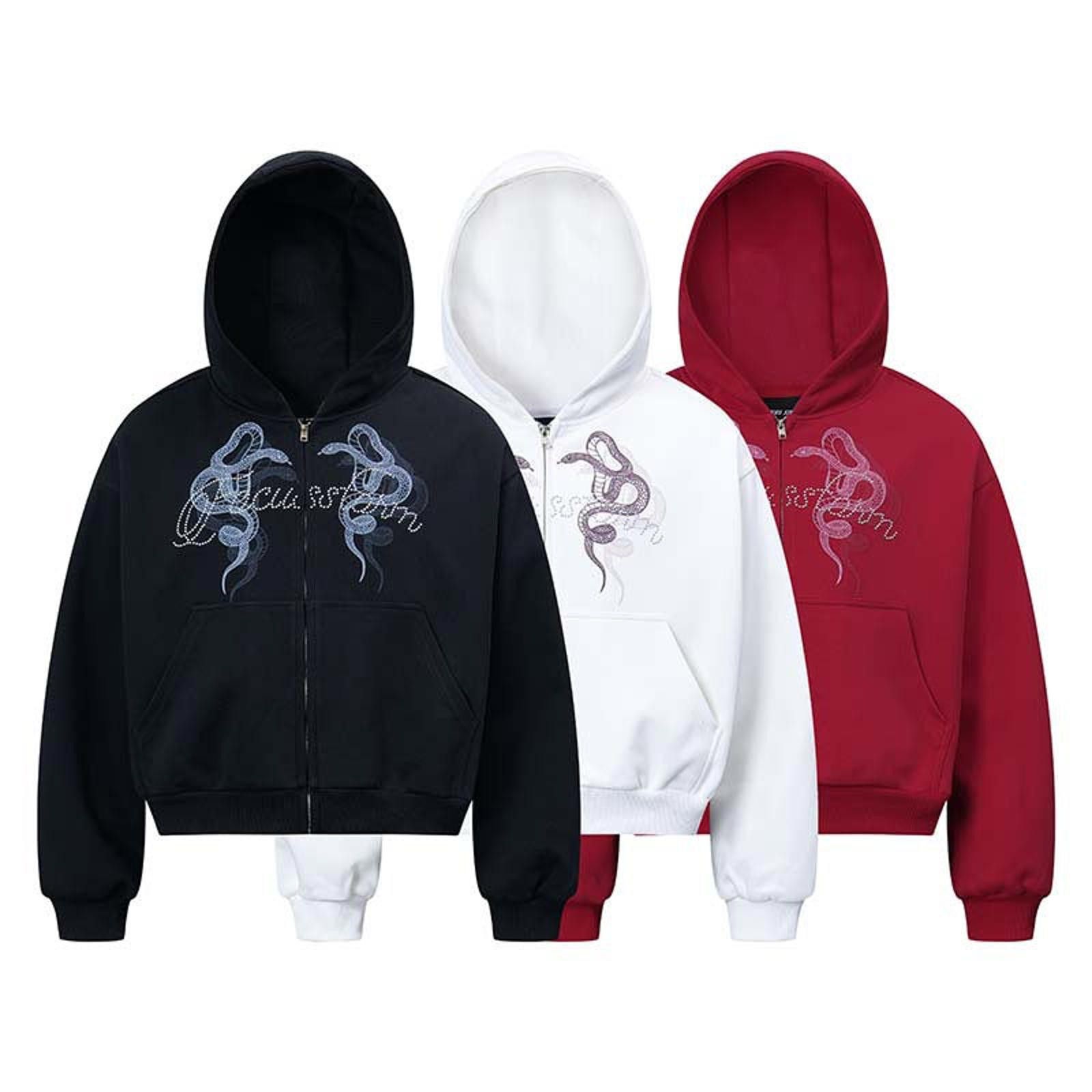 Japanese Brand Zip-Up Hooded Sweatshirt, Snake Print Hoodie Size US M / EU 48-50 / 2 - 5 Thumbnail