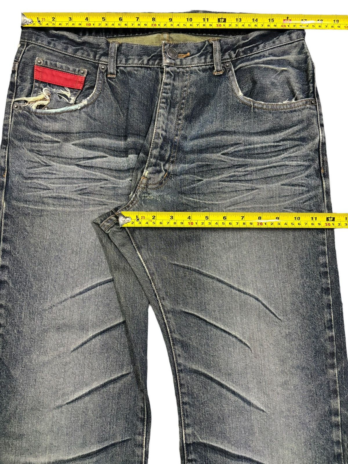 Japanese Brand Vintage Amore Puro American Classic Whiskers Ripped Jeans Size US 33 - 16 Thumbnail