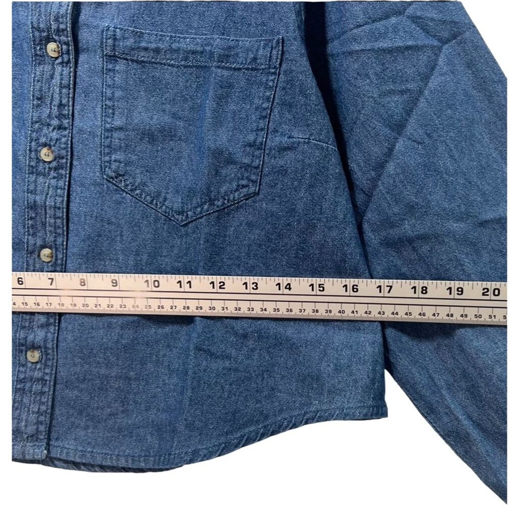 Other Sweet Envy- Women's Chambray Long Sleeve Button Down Shirt W Size M / US 6-8 / IT 42-44 - 4 Thumbnail