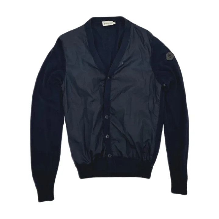 Moncler Moncler Solid Spliced Long-Sleeve Knit Cardigan Size US S / EU 44-46 / 1 - 1 Thumbnail