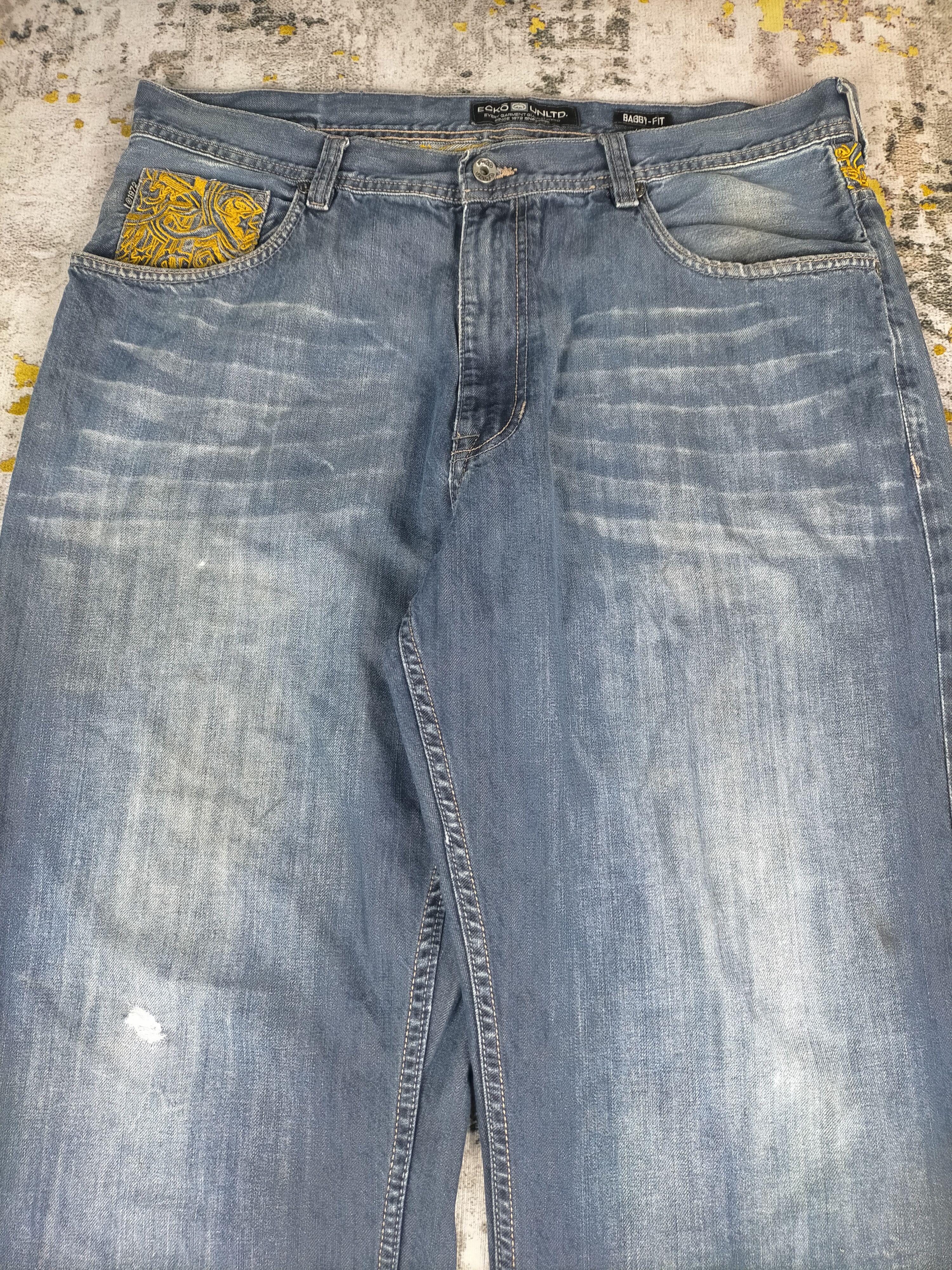 Ecko Unltd. 🔥 Rare Vintage Ecko Unltd Embroidery Baggy Washed Jeans Size US 40 / EU 56 - 5 Thumbnail