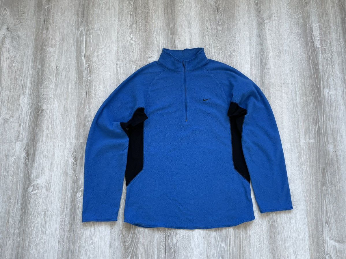 Nike × Vintage Nike Vintage Fleece Therma Fit Blue Drill Swoosh Size US M / EU 48-50 / 2 - 1 Thumbnail
