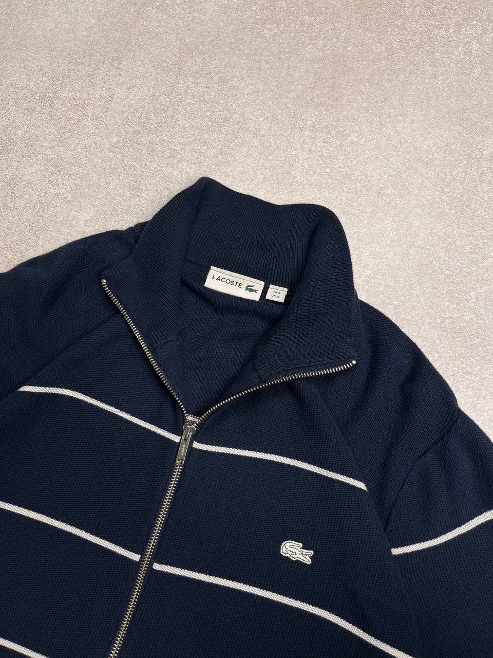 Lacoste × Vintage VINTAGE LACOSTE KNIT WOOL ZIP SWEATER Y2K Size US XL / EU 56 / 4 - 4 Thumbnail