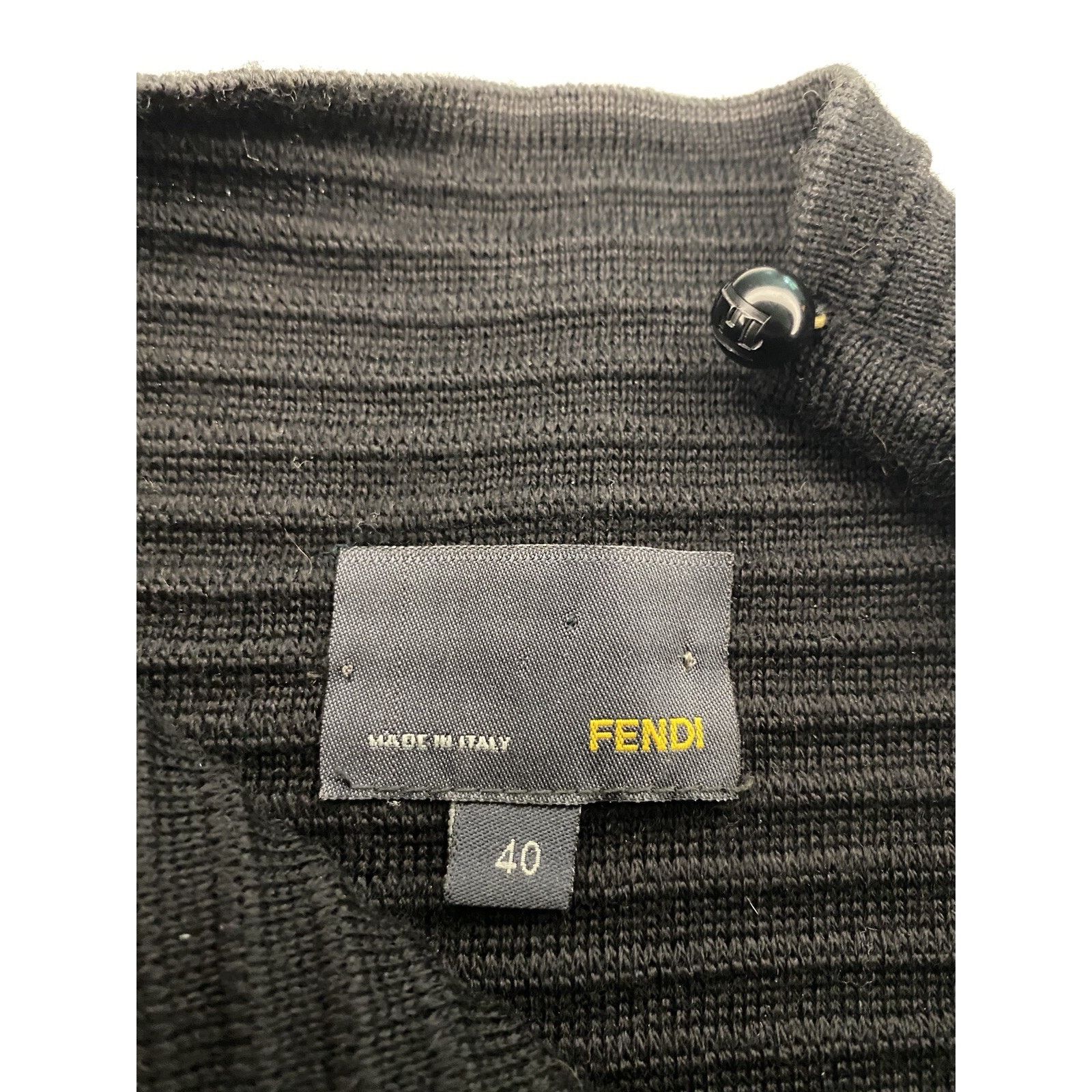 Fendi FENDI Merino Wool Ribbed Dress-Size40 Medium-Navy Blue-Italy Size M / US 6-8 / IT 42-44 - 7 Thumbnail