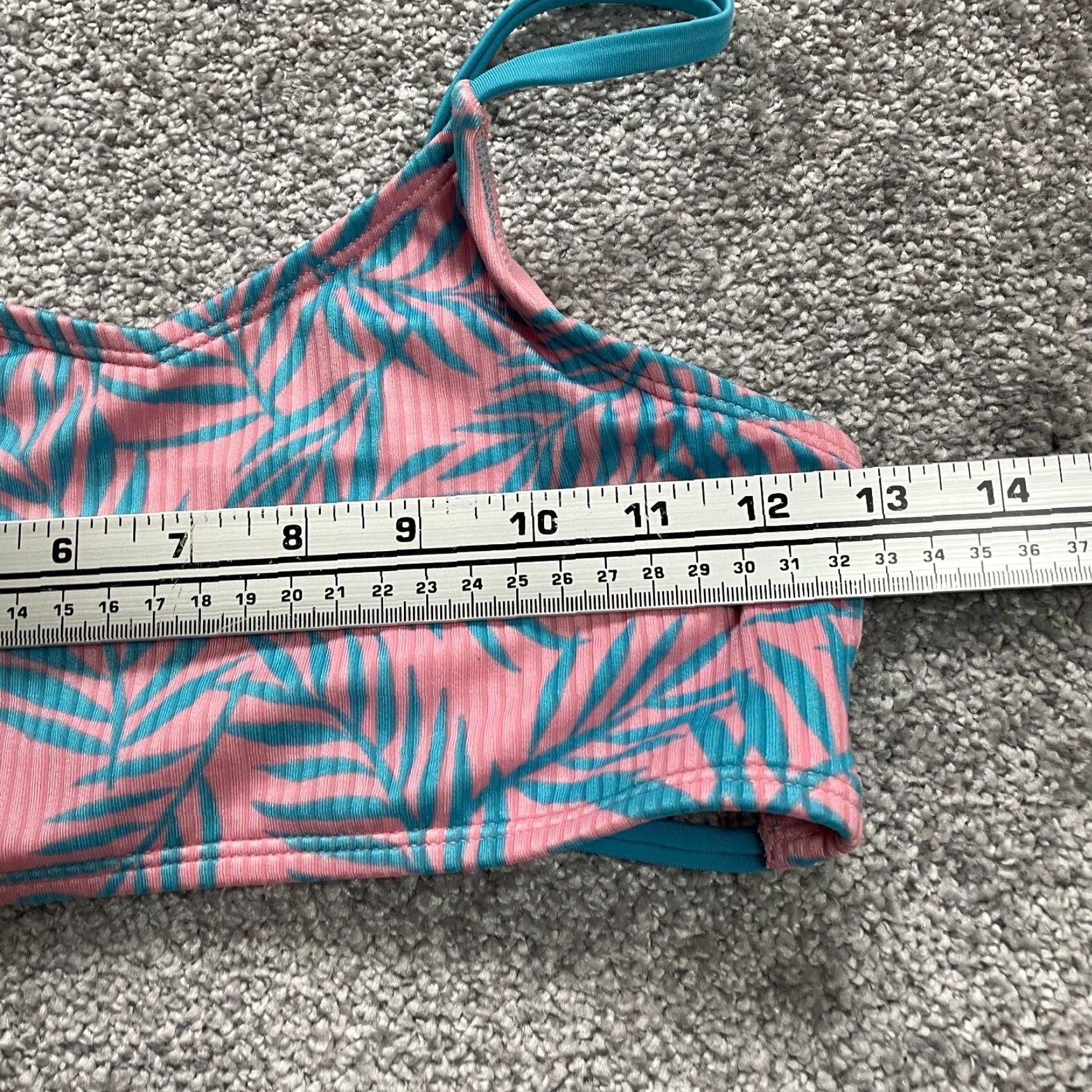 Pinko Unbranded Women's Bikini Top Small Pink Blue Hawaiian Floral Spaghetti Strap Beach Swimwear Size S / US 4 / IT 40 - 7 Thumbnail
