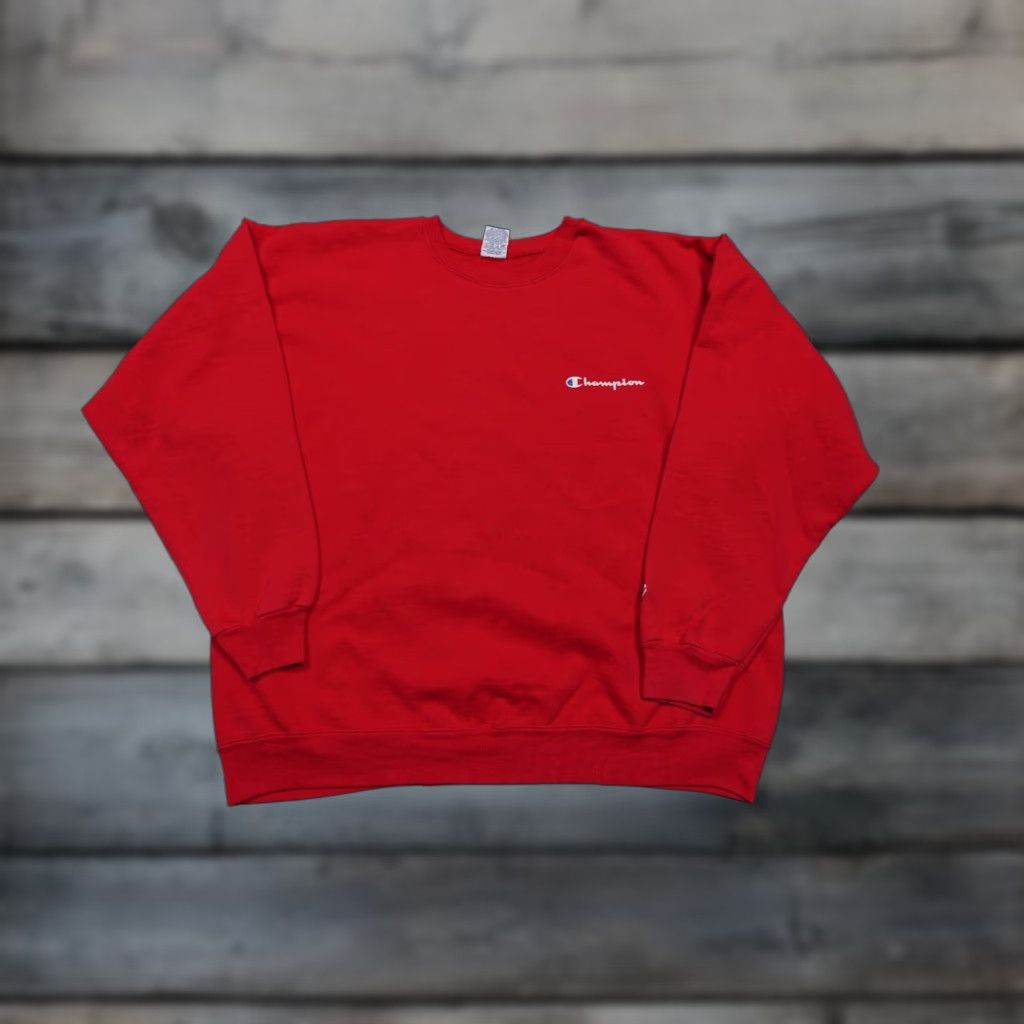 Champion VINTAGE Champion Sweater Mens L Red C Logo Crewneck Sweatshirt Front C Logo Wool? Size US L / EU 52-54 / 3 - 1 Thumbnail