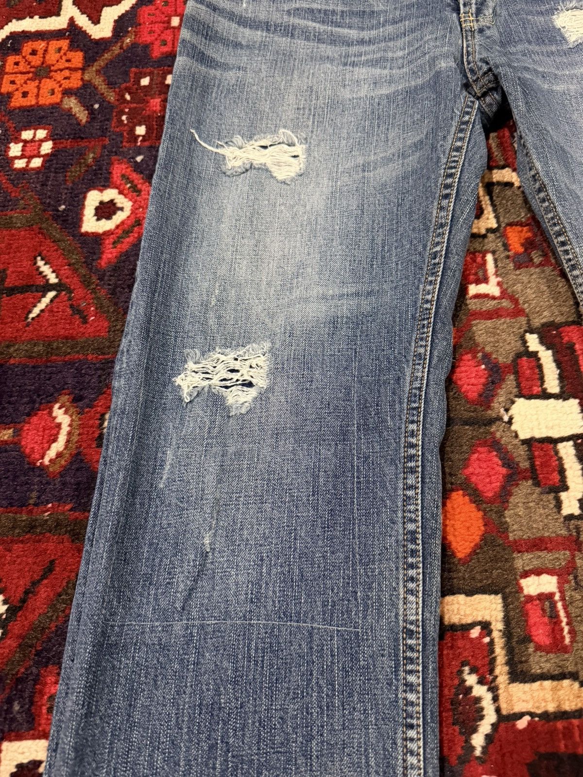 Tornado Mart Vintage Japanese brand Sorridere distressed denim jean Size US 31 - 4 Thumbnail
