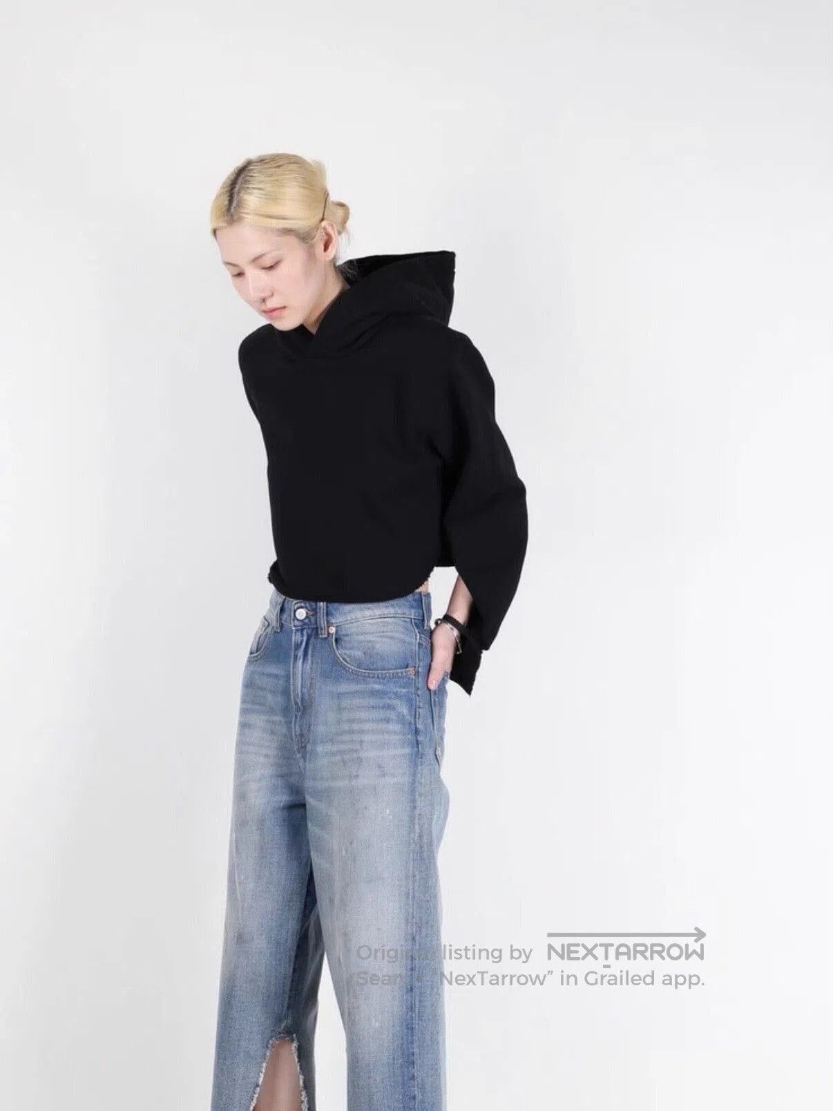 MM6 MM6 21FW Maison Margiela Black Cropped Hoodie. Size XS / US 0-2 / IT 36-38 - 4 Thumbnail