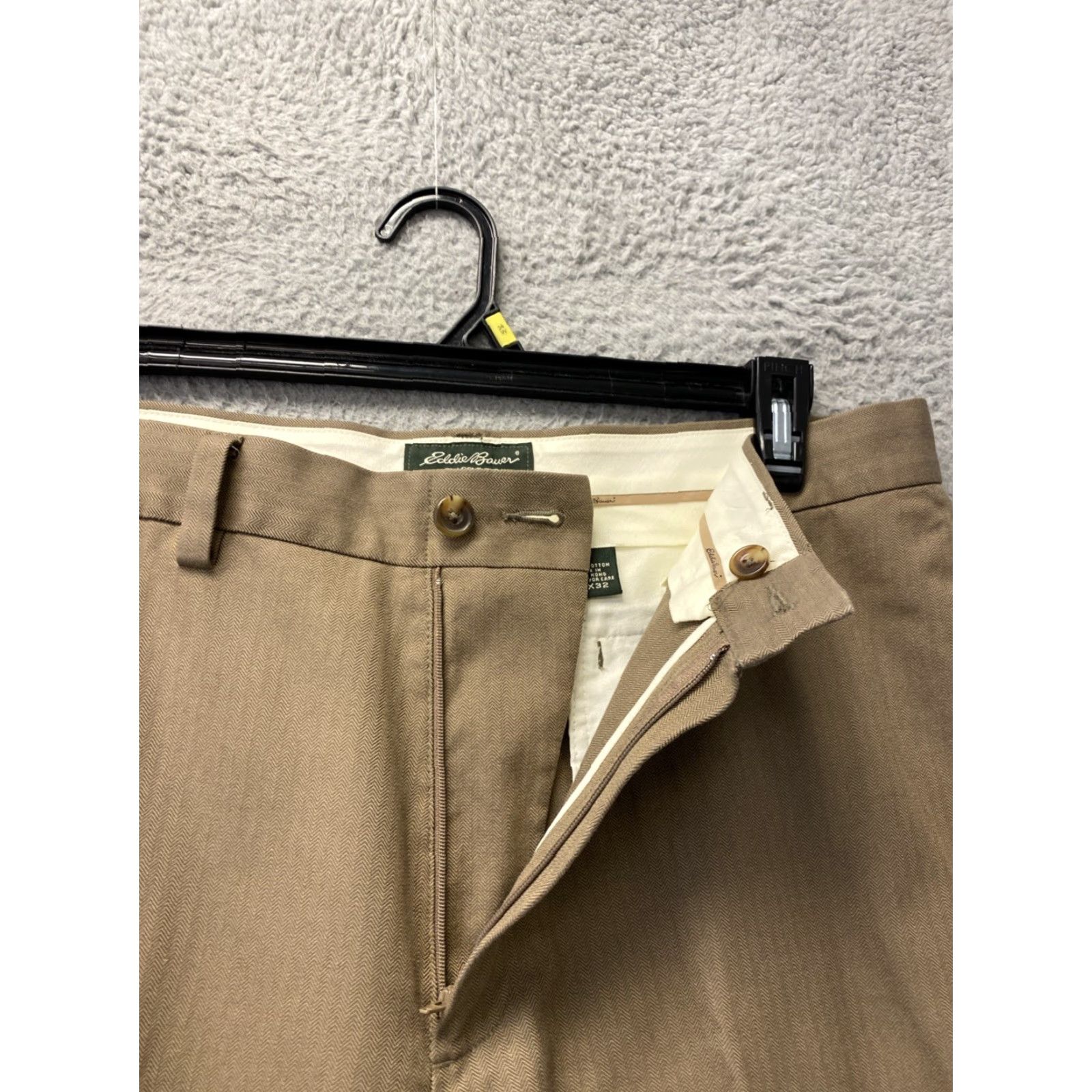 Eddie Bauer Vintage Eddie Bauer Herringbone Tweed Dress Pants Men 35x32 Wool Brown Fall/Winter Size US 35 - 4 Thumbnail