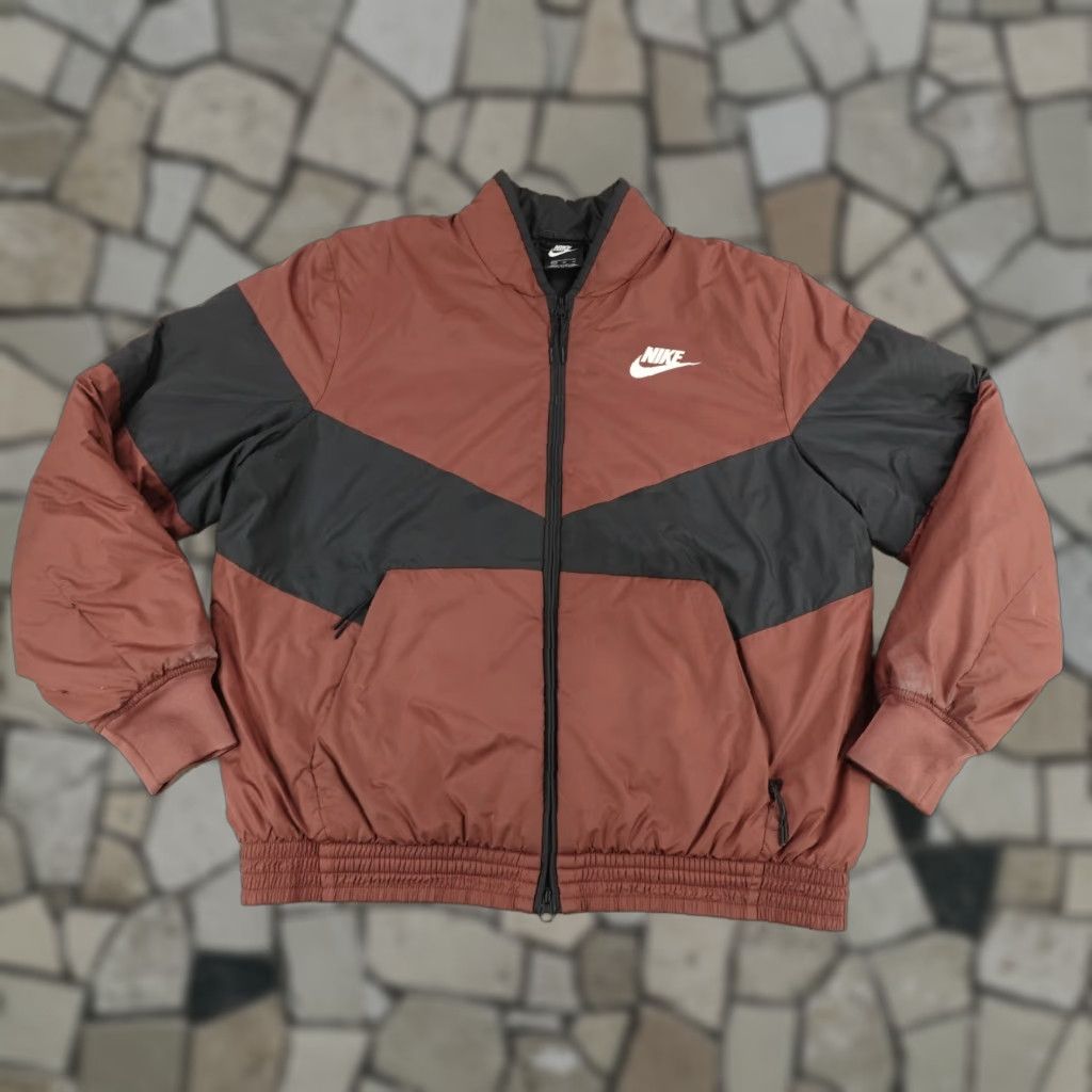 Nike Nike Jacket Mens XL Red Burgundy Colorblock Synthetic Fill Bomber Puffer Coat Size US XL / EU 56 / 4 - 1 Thumbnail