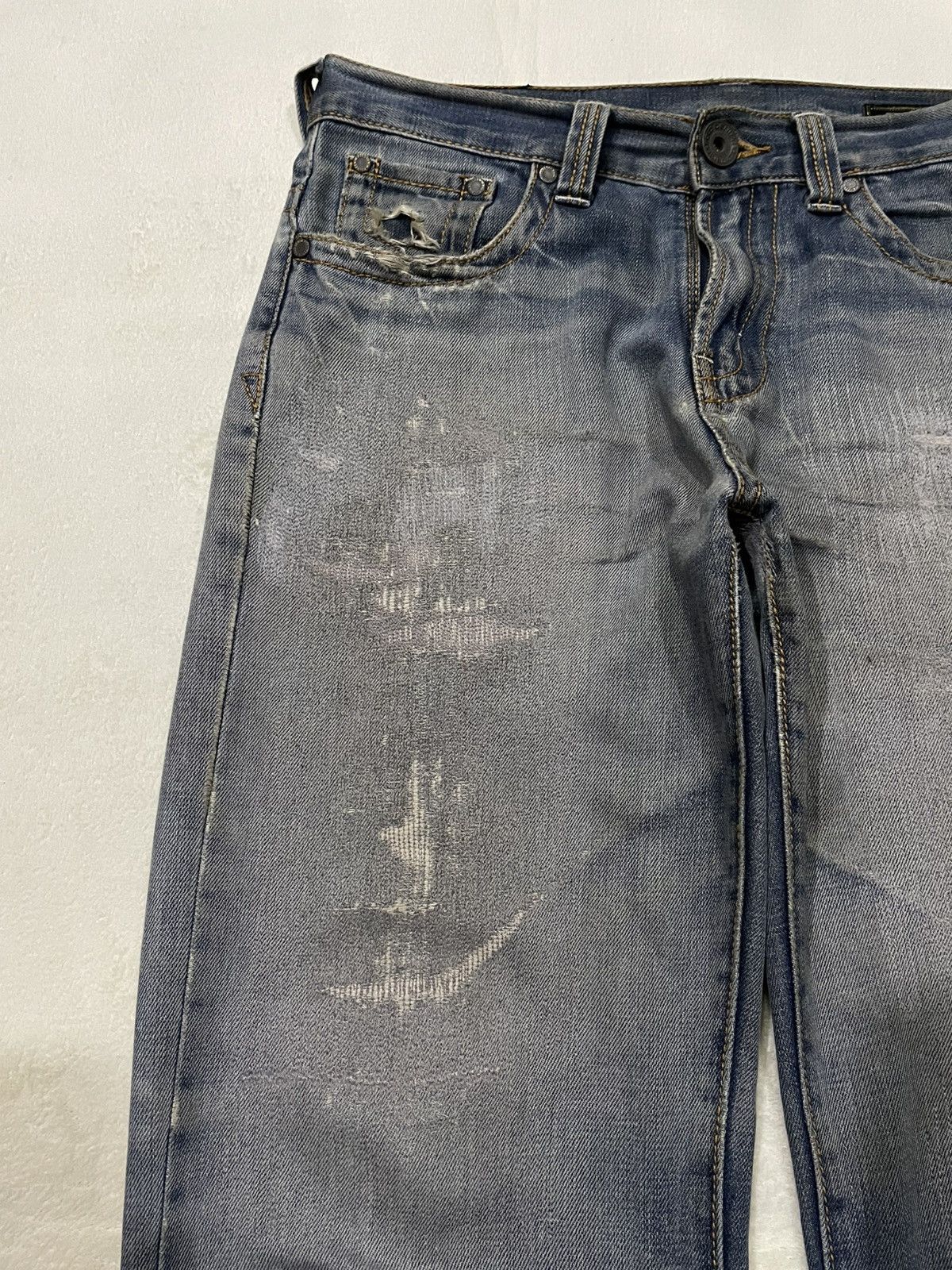 Polo Ralph Lauren Vintage Polo Denim Distress Mudwash Faded Jeans Size US 33 - 5 Thumbnail