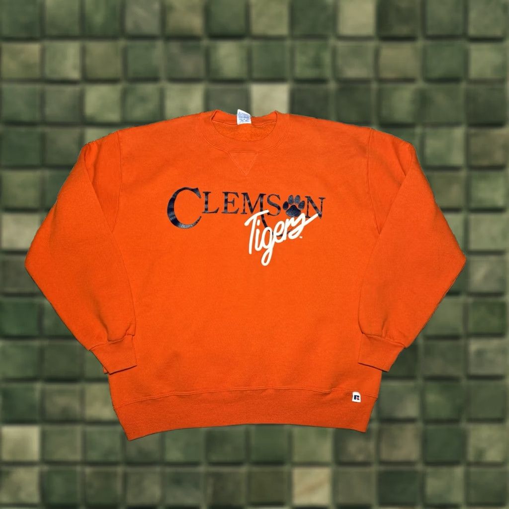 Russell Athletic VINTAGE Clemson Tigers Sweatshirt Russell Athletic Crewneck 90s Made USA Large Mens Orange Size US L / EU 52-54 / 3 - 1 Thumbnail