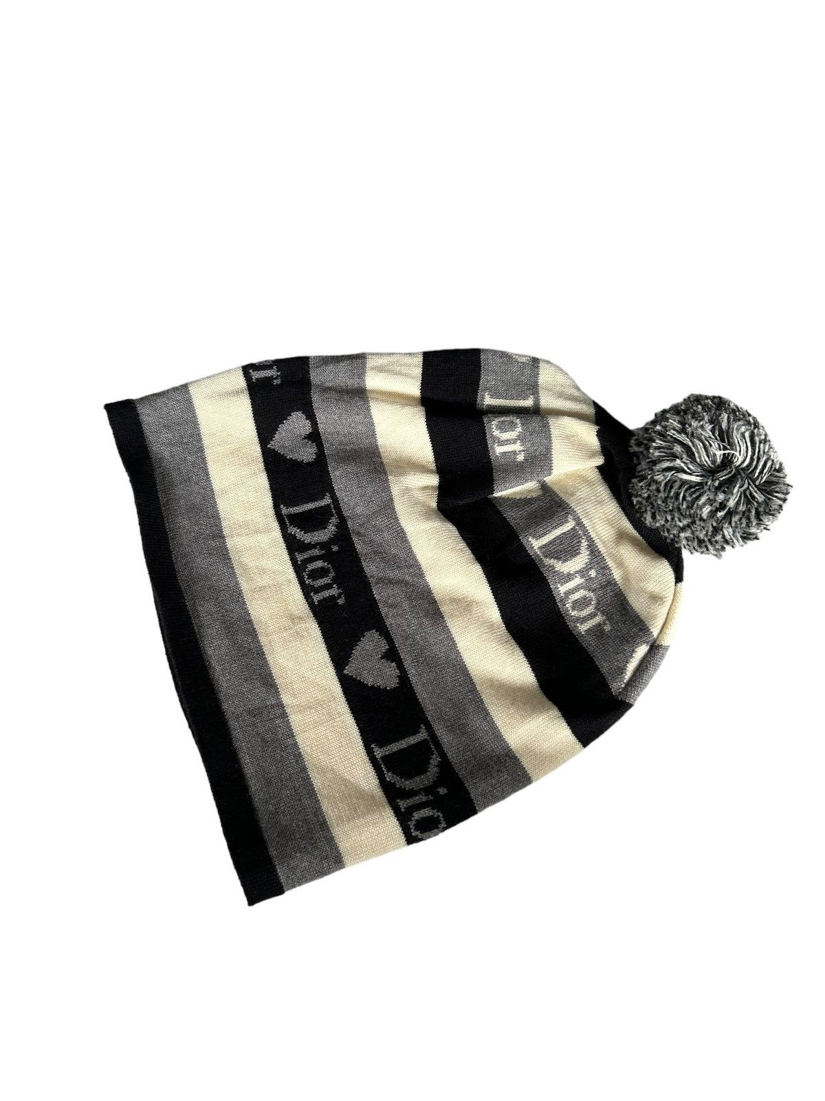 Christian Dior Monsieur Christian Dior Made in italy Beanie Hats Stripe pompom Size ONE SIZE - 7 Thumbnail