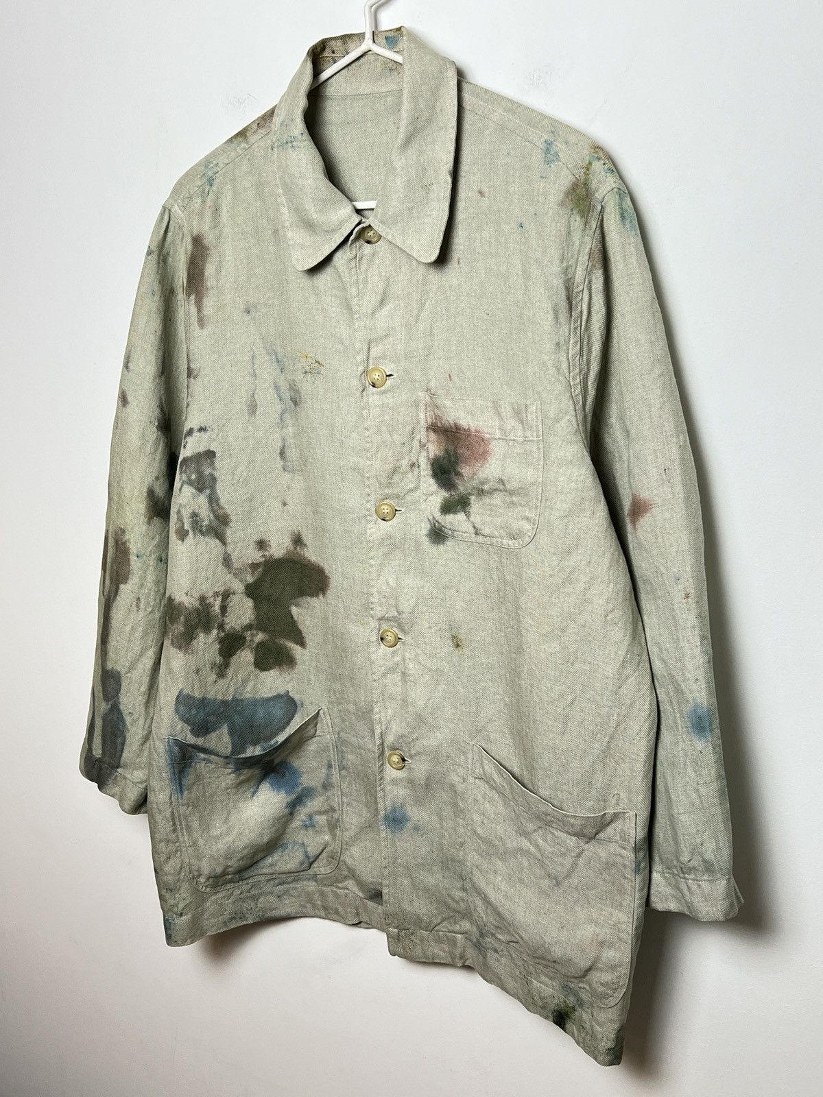 Kenzo kenzo custom tie dye y2k painters work/chore linen jacket Size US M / EU 48-50 / 2 - 3 Thumbnail