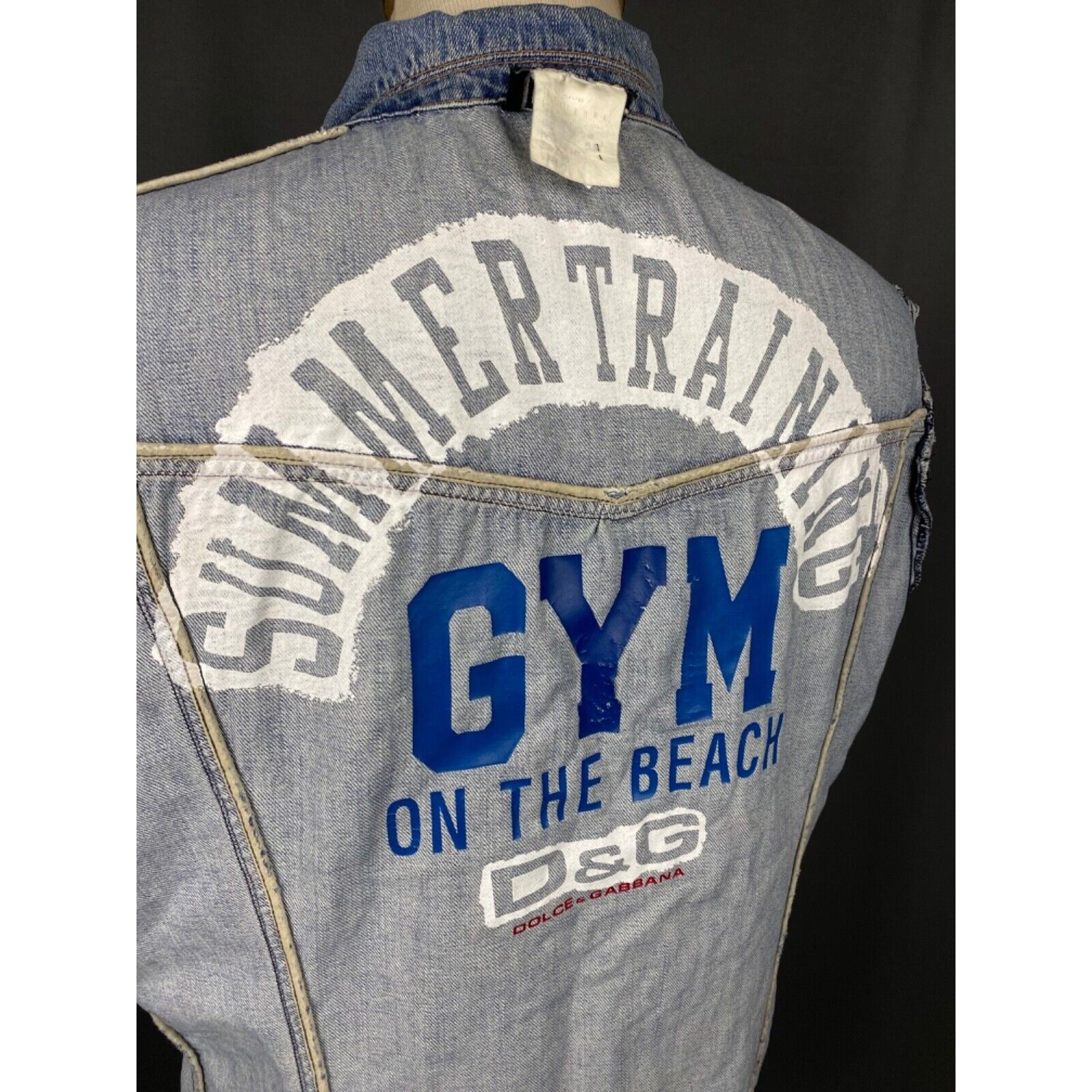Dolce & Gabbana RARE! Dolce&Gabbana Vintage Men's Blue Denim Vest Size 40/54 Size US L / EU 52-54 / 3 - 12 Thumbnail
